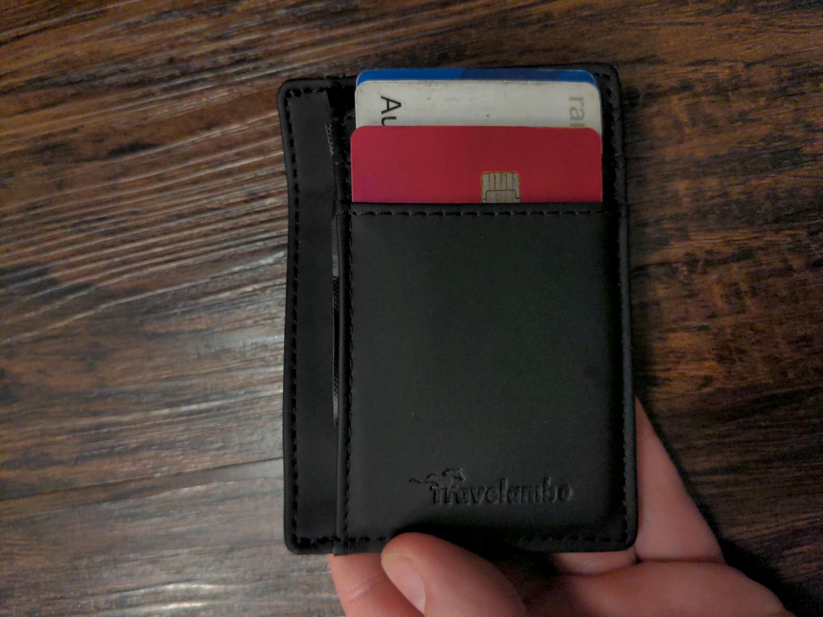 Travelambo Slim Wallet Front Pocket Minimalist Leather RFID Blocking Medium Size Customer Review Travelambo Slim Wallet Front Pocket Minimalist Leather RFID Blocking Medium Size - Customer Photo 2