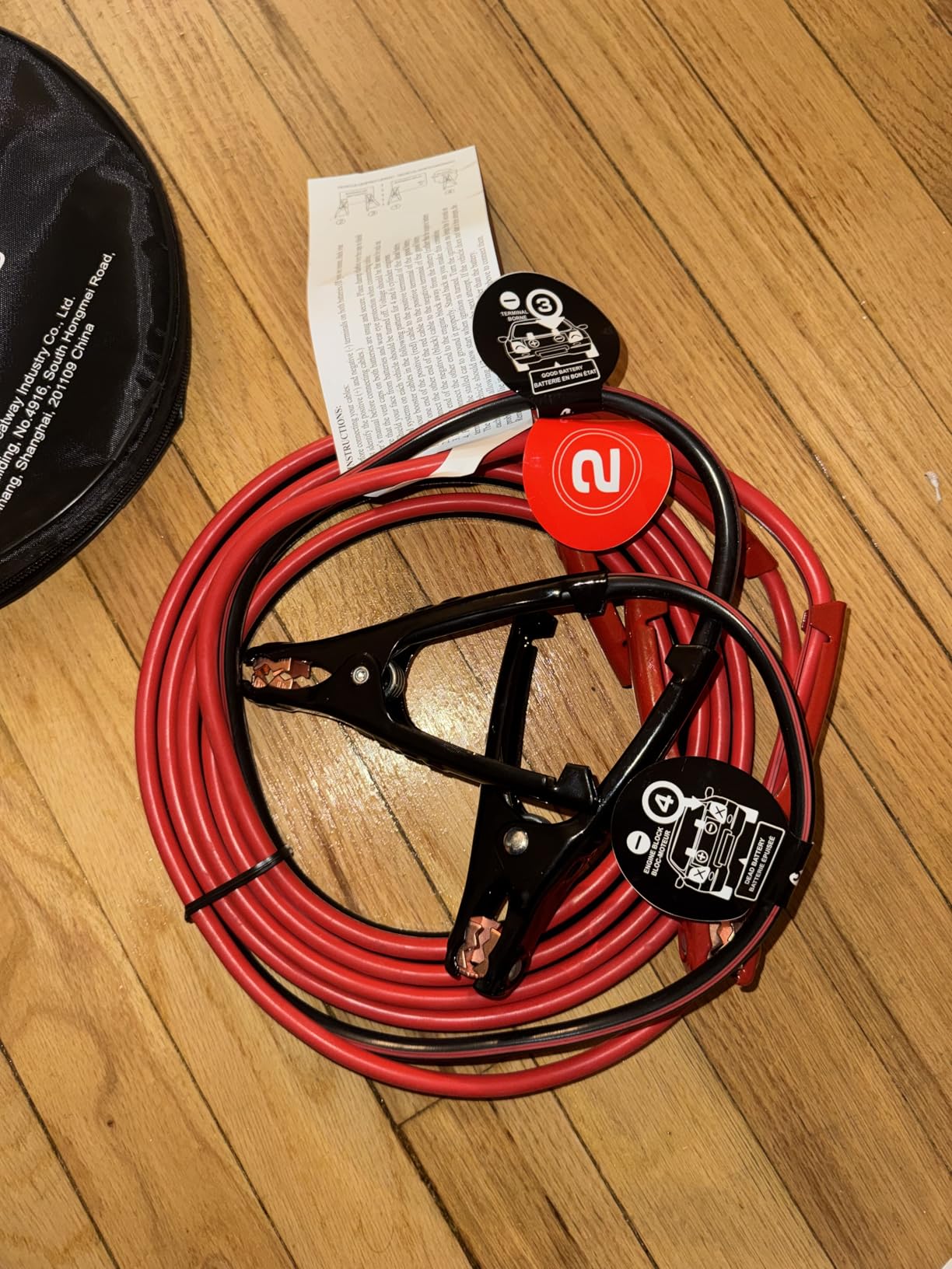 TOPDC 4 Gauge 20 Feet Jumper Cables for Car, SUV and Trucks Battery, Heavy Duty Automotive Booster Cables for Jump Starting Dead or Weak Batteries with Carry Bag, (TD-P0420) - Customer Photo 2