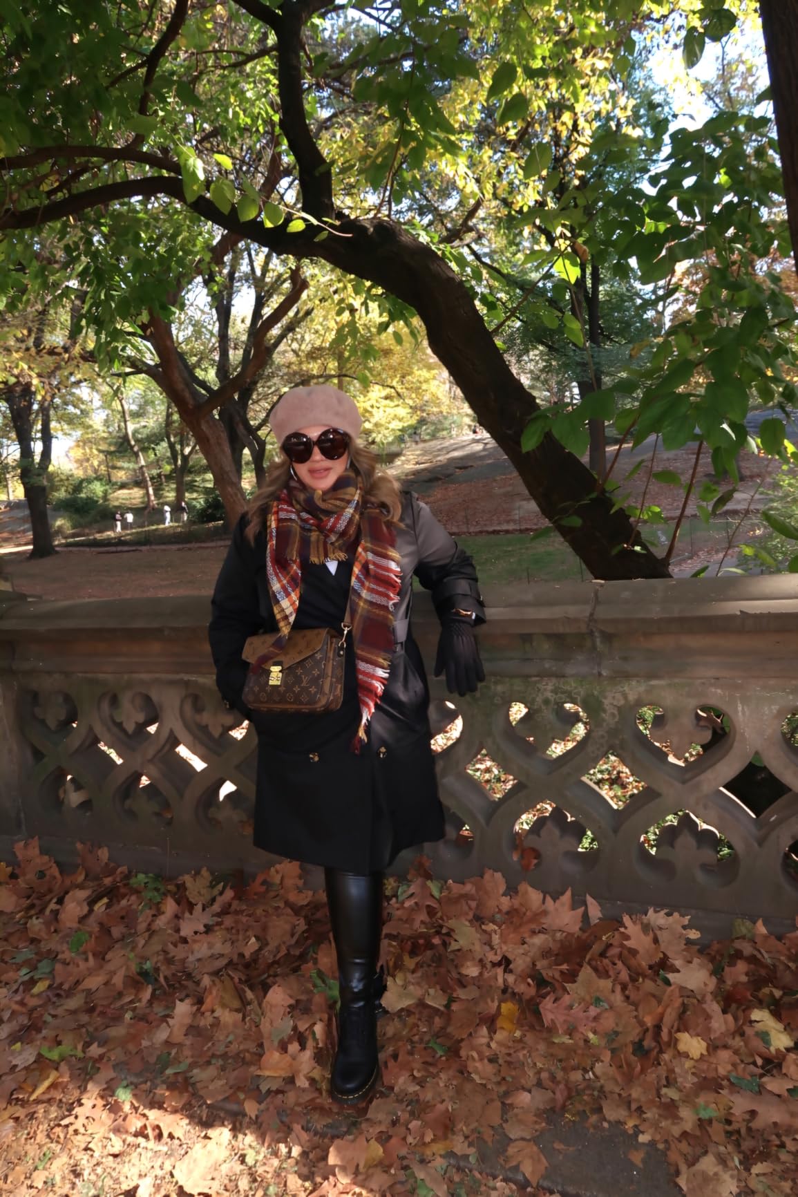 Womens Warm Long Shawl Winter Wraps Large Scarves Knit Cashmere Feel Plaid Triangle Scarf - Customer Photo 2