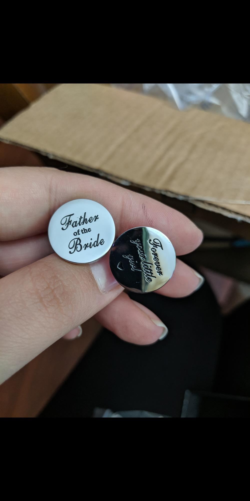 Melix Home Father of The Bride Cufflinks, Forever Your Little Girl Stainless Steel Cuff Links Gift for Dad - Customer Photo 2