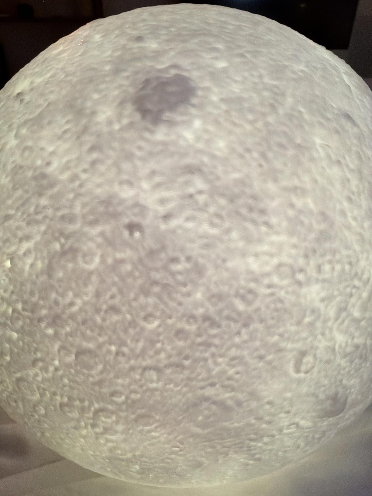 Mydethun Moon Lamp - 3D Printed LED Night Light 4.7' with Wooden Base, White Elephant Gift for Women, Mom, Kids, Christmas Stocking Stuffers, Touch-Dimmable & Dual-Color, White & Yellow - Customer Photo 1