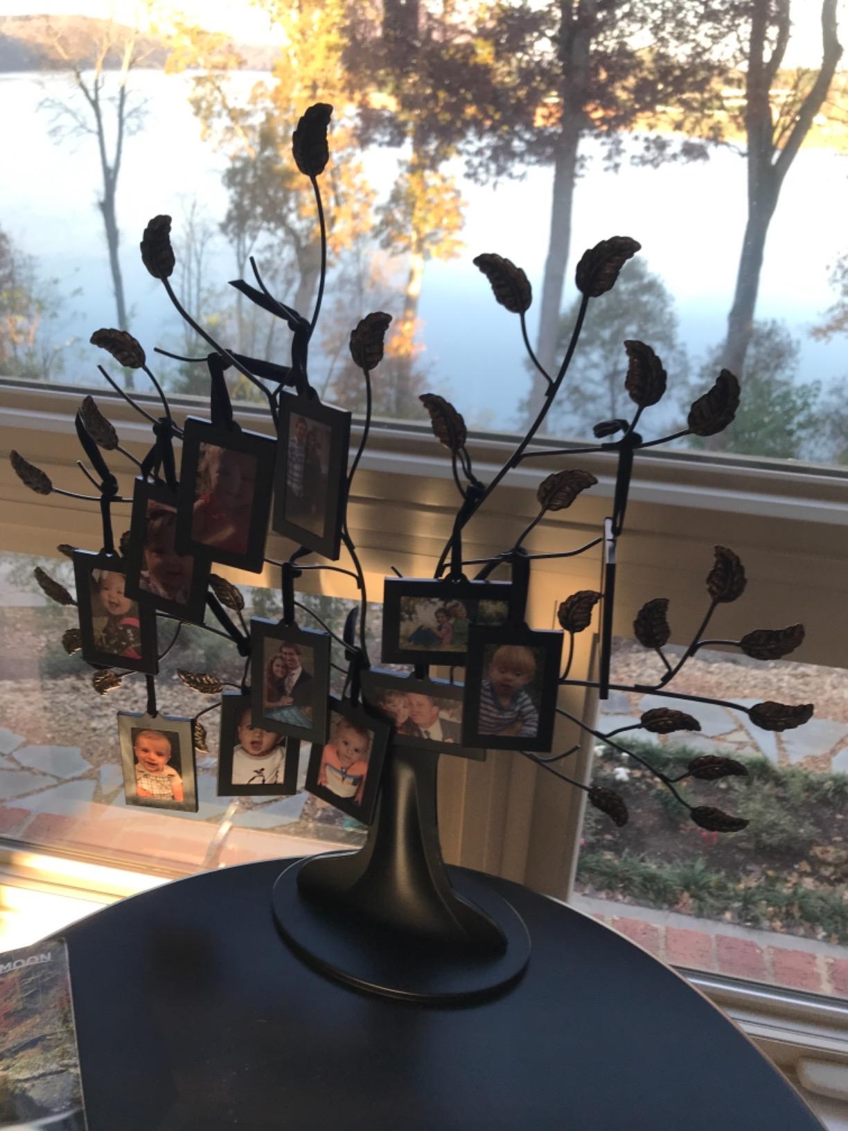 Americanflat Family Tree Picture Frame - Includes 6 Hanging 2x3 Picture Frames - Adjustable Ribbon Tassels - Ideal as Mother's Day Gifts, Birthday Gifts, or Christmas Decor - Black and Bronze - Customer Photo 3