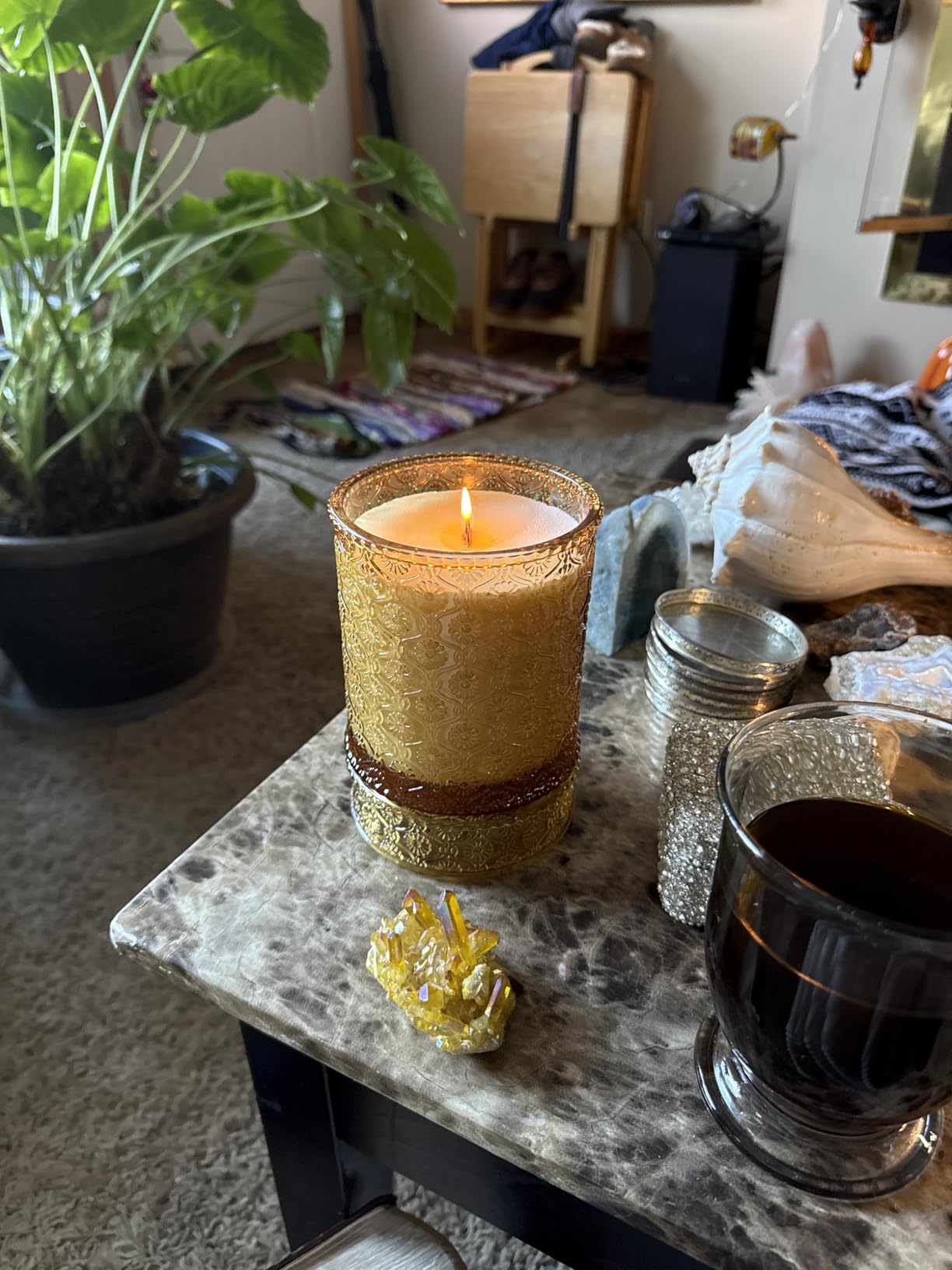 LA JOLIE MUSE Santal Himalayen Candle - Sandalwood, Fig & Amber |19 oz Large Wooden Wick Candle | Natural Soy Wax | 90 Hours Clean Burn - Customer Photo 1