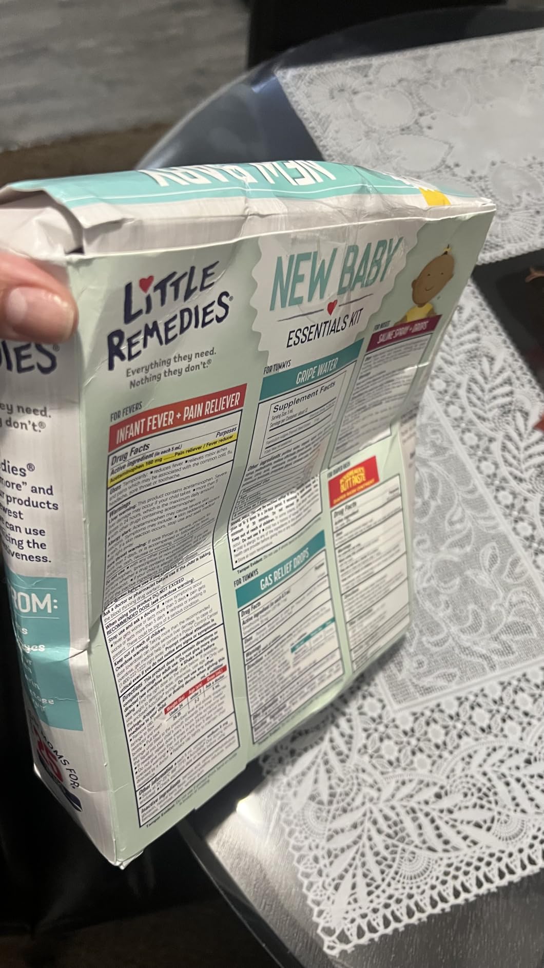 Little Remedies New Baby Essentials Kit with Saline Nasal Spray, Diaper Rash Cream, Gas Relief Drops, Gripe Water & More, Safe for Newborns - Customer Photo 1