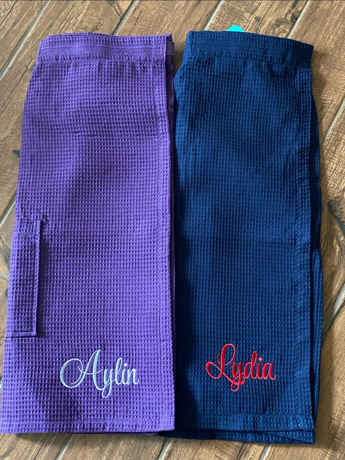 Turquaz Lightweight Knee Length Waffle Robes For Women Spa Bath Waffle Body Wrap Towel with Adjustable Touch Fastener - Customer Photo 1