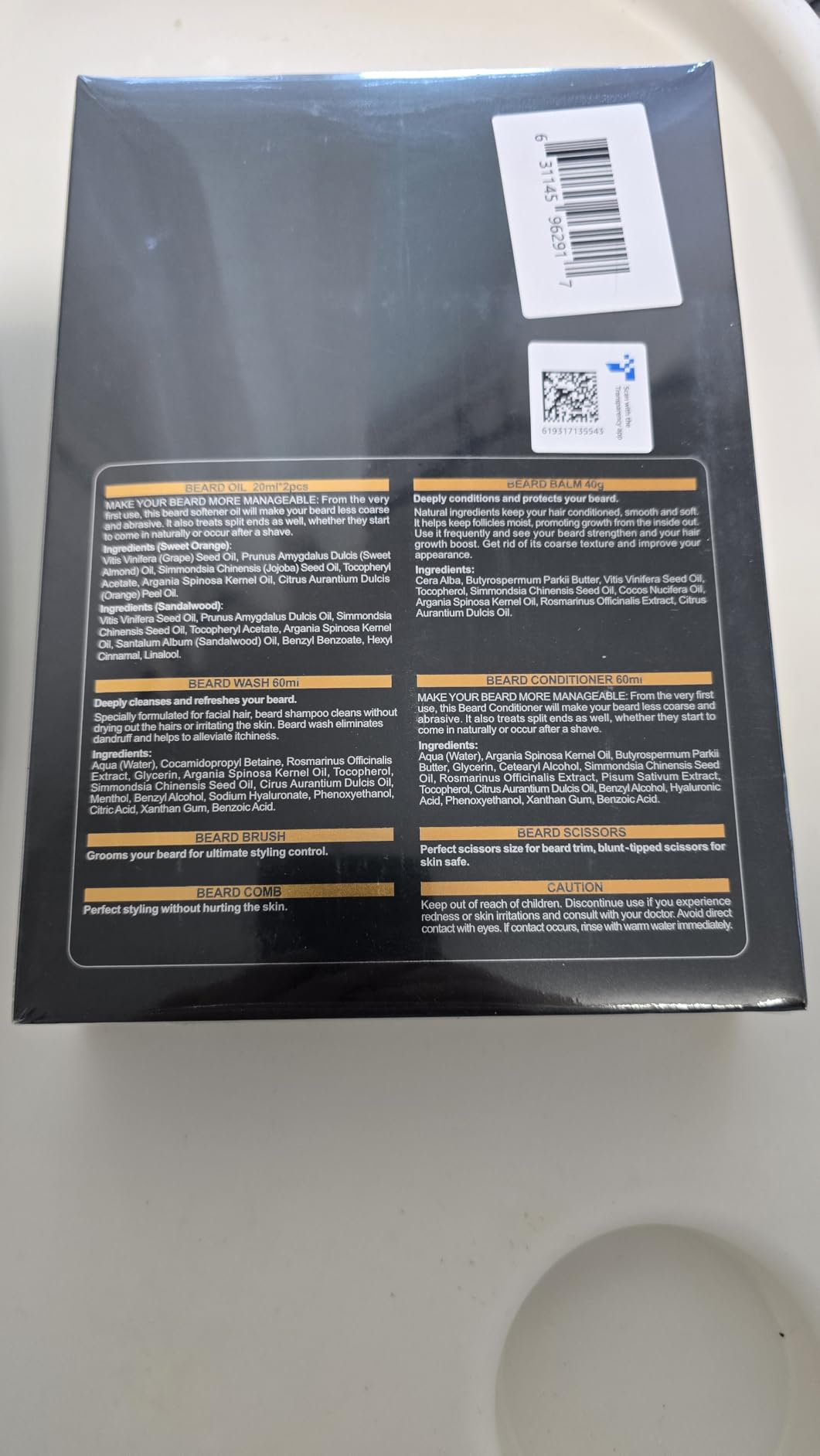 XIKEZAN Beard Kit for Men Care w/Beard Conditioner, Wash, Oil, Balm, Brush, Comb,Birthday Fathers Valentines Gifts for Men Him Dad Husband Boyfriend Christmas Gifts Mens Stocking Stuffers - Customer Photo 1