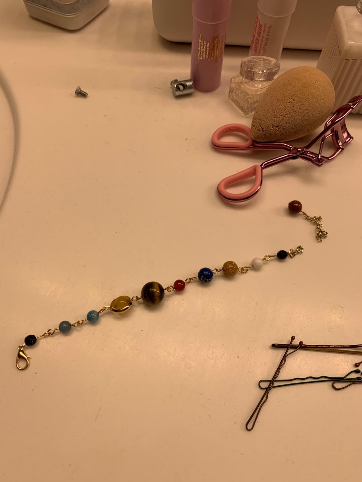 Fesciory Women Solar System Bracelet Universe Galaxy The Eight Planets Guardian Star Natural Stone Beads Bracelet Bangle Gifts - Customer Photo 2