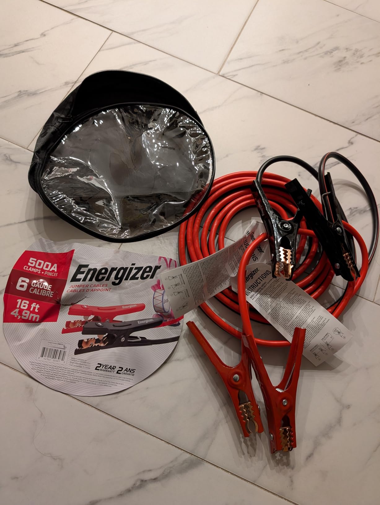 Energizer Jumper Cables for Car Battery, Heavy Duty Automotive Booster Cables for Jump Starting Dead or Weak Batteries with Carrying Bag Included (16-Feet (6-Gauge) - Customer Photo 1