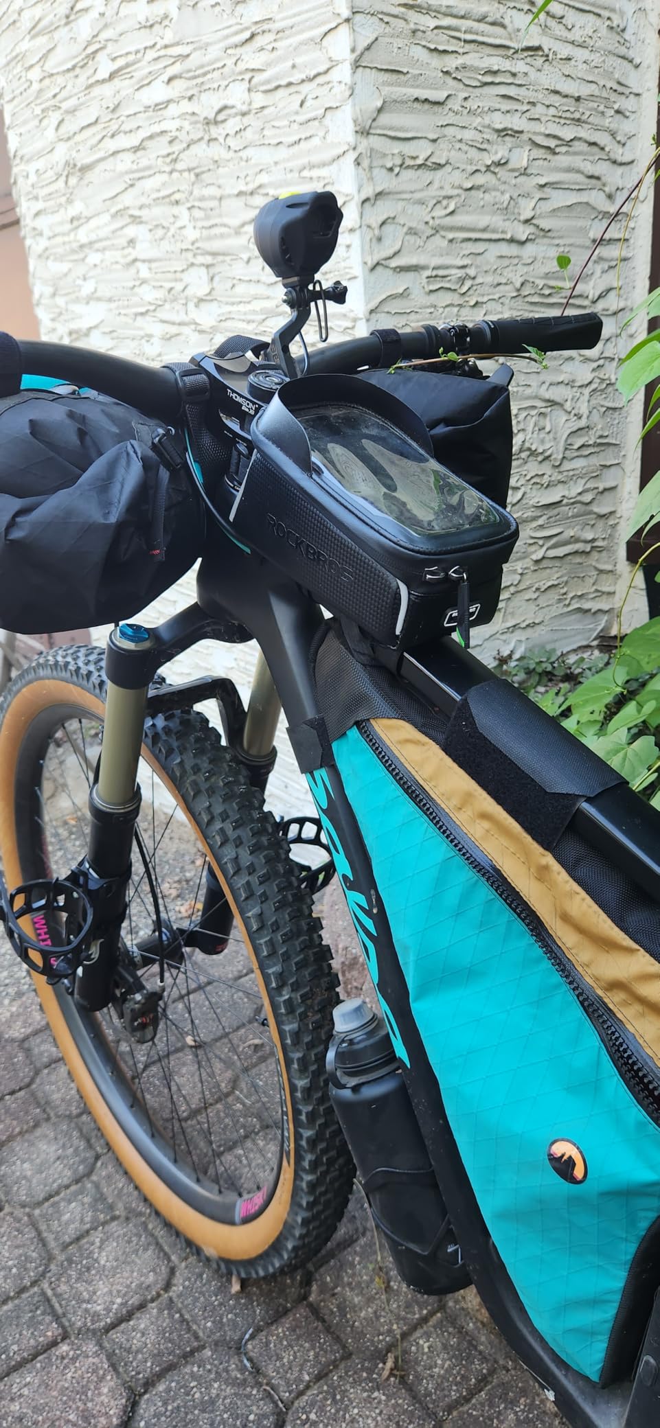 ROCK BROS Bike/Bicycle Phone Front Frame Bag, Waterproof, Tube Bag,Cycling Pouch, Bike Accessories for Men Compatible Phone Under 7