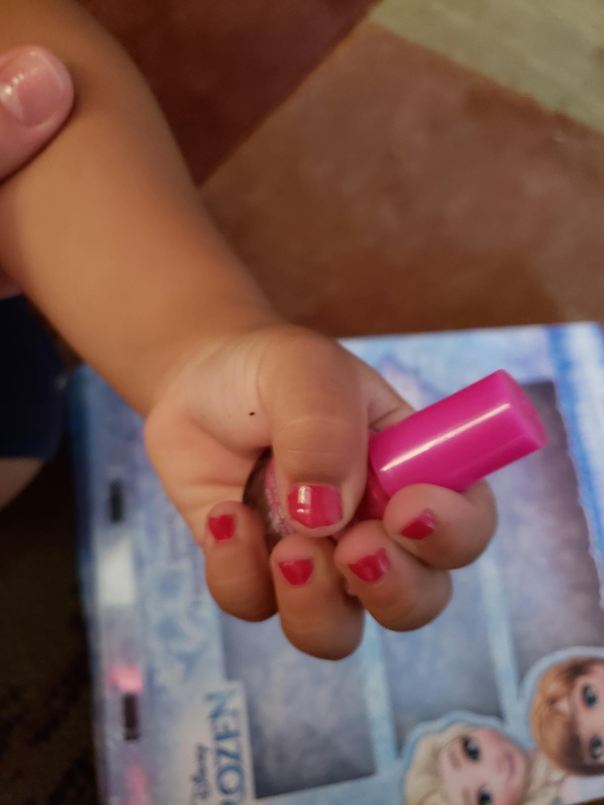 Disney Frozen Elsa Anna Nail Polish Cosmetic Makeup Set for Girls with Lip Gloss Nail Polish Nail Stickers - 11 Pcs| Parties ,Sleepovers Makeovers| Birthday Gift for Girls 3 Yrs+ - Customer Photo 4