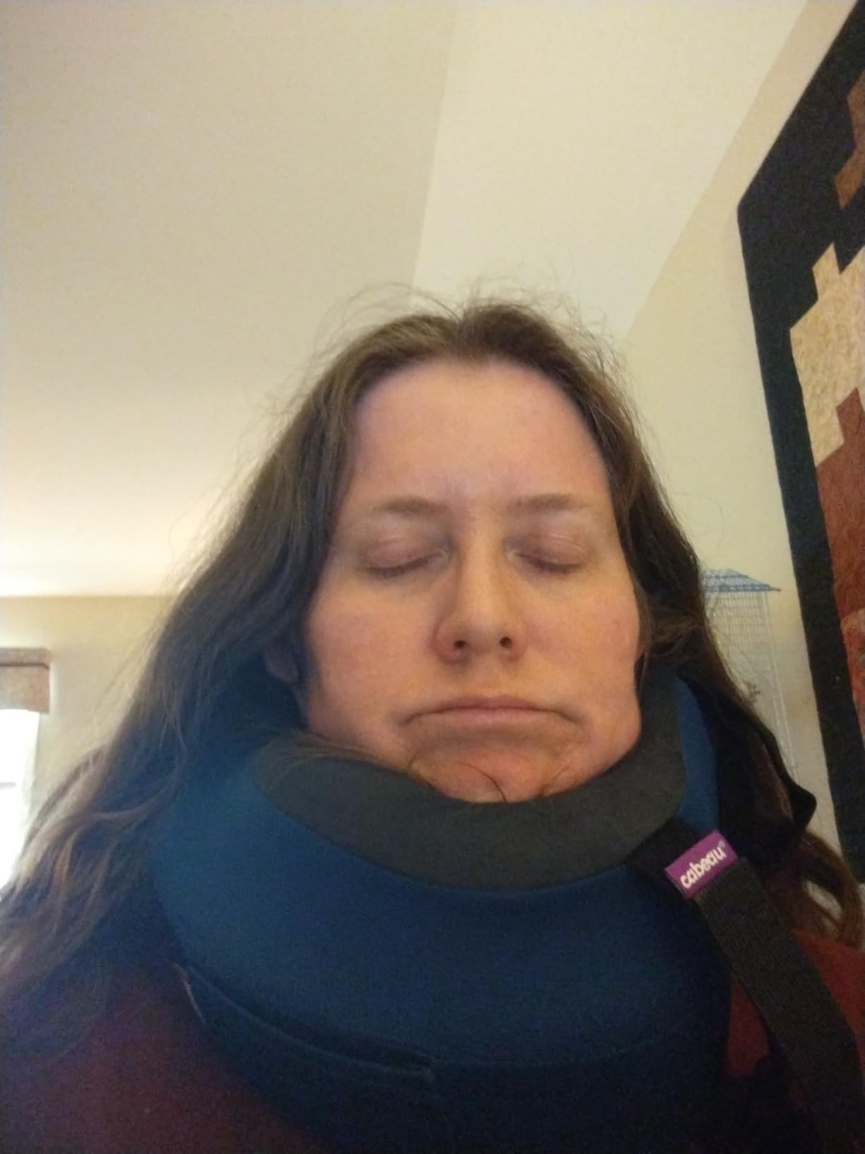 Cabeau Airplane Travel Pillow for Long Flights - Evolution S3 - Supportive Memory Foam with Seat Straps to Secure Your Head and Neck and Provides 360° Support (Jet Black) - Customer Photo 2