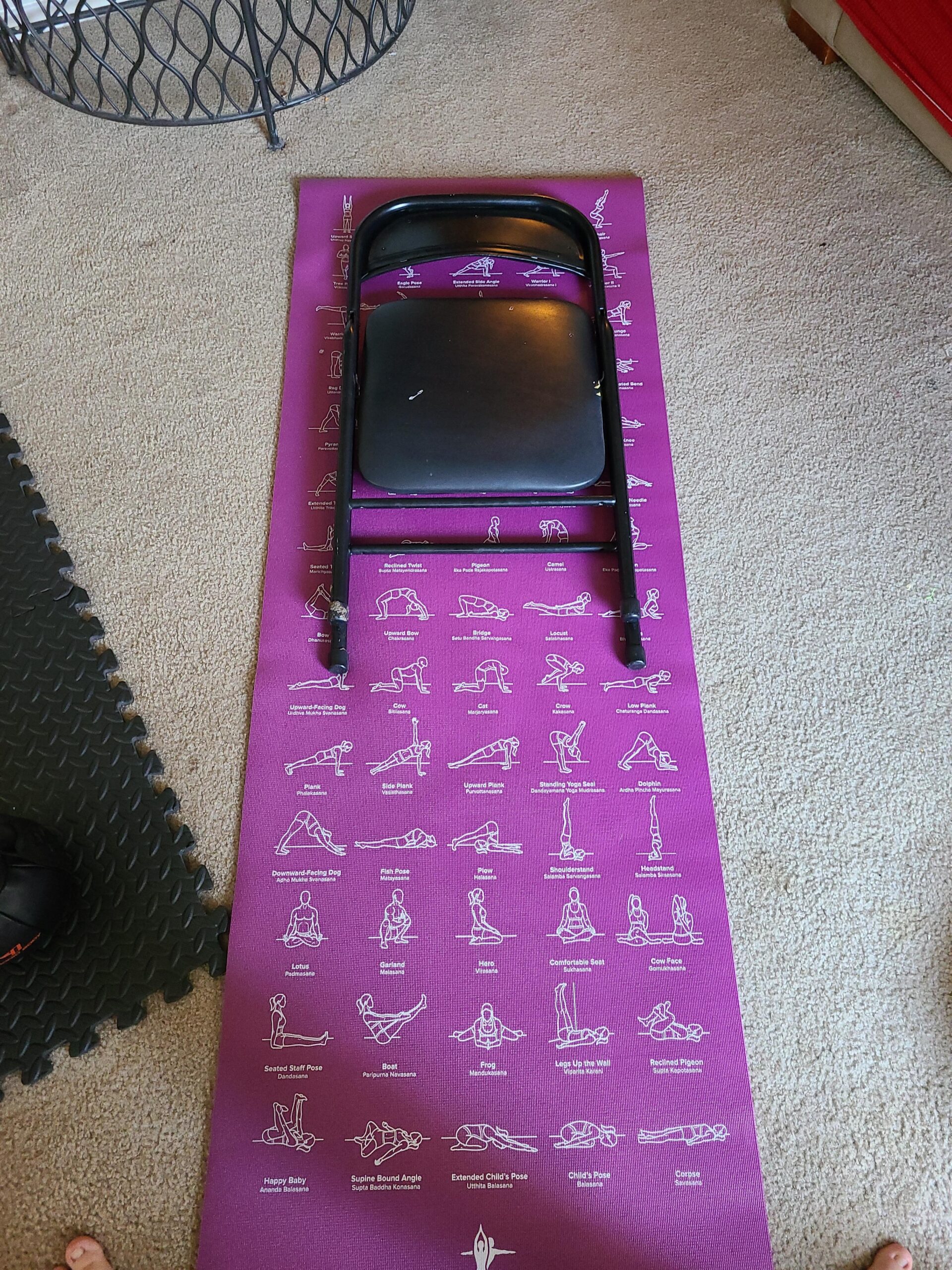 NewMe Fitness Yoga Mat for Women and Men - Large, 5mm Thick, 68 Inch Long, Non Slip Exercise Mats w/ 70 Printed Yoga Poses for Pilates, Workout and Stretching - Home and Gym Essentials - Customer Photo 2