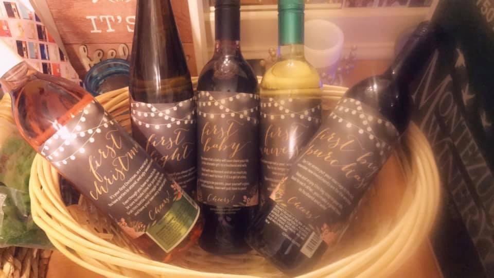 Hadley Designs 6 Chalk Flower Wedding Milestones Gift Wine Bottle Sticker Covers, Rustic Floral Bridal Shower Engagement Party Present Perfect Best Registry Bride to Be Firsts for The Newlywed - Customer Photo 2