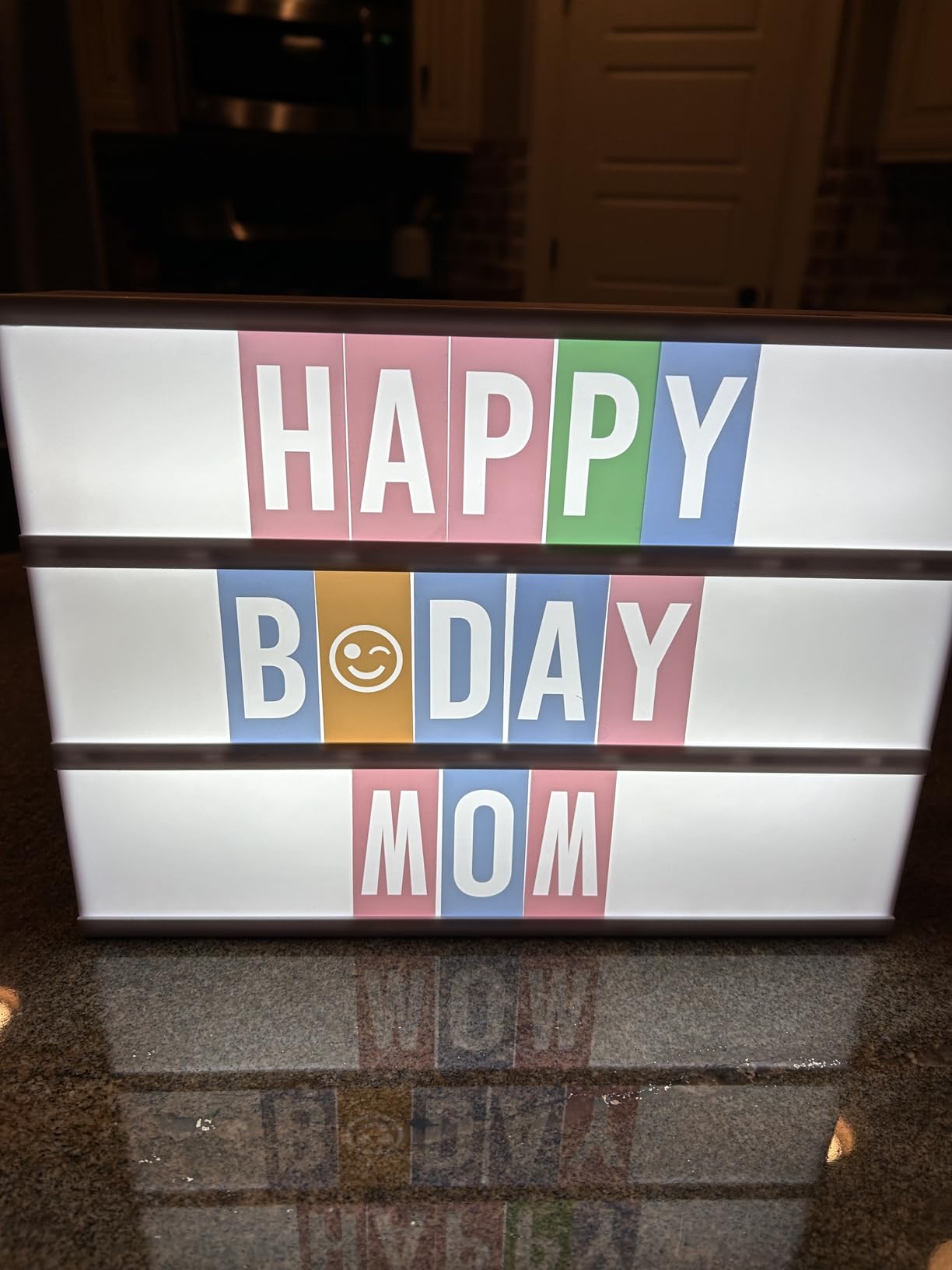 BONNYCO Pink Cinema Light Box with 400 Letters, Emojis, 2 Markers - Customer Photo 1