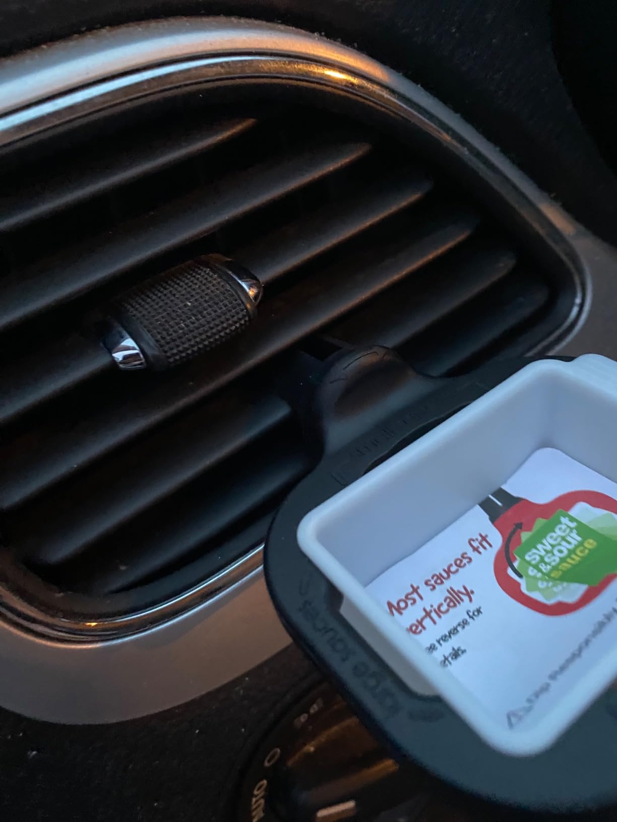 Saucemoto Dip Clip | An in-car sauce holder for ketchup and dipping sauces. As seen on Shark Tank (2 Pack, Black) - Customer Photo 2