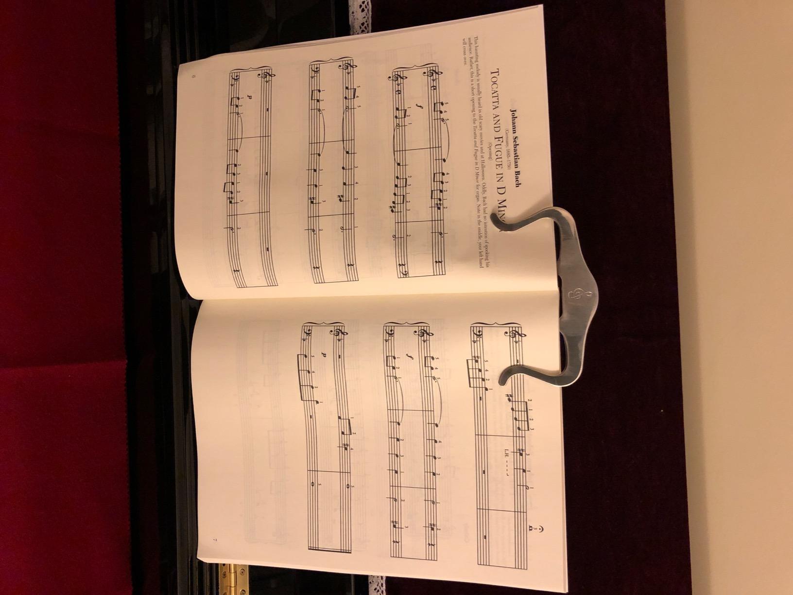 Metal Music Book Clip and Page Holder - Sheet Music Holders for Piano, Keyboard, Stands, and Books - Adorable Page Marker Clips with Velvet Storage and Carrying Bag - Strong, Sturdy - Customer Photo 5