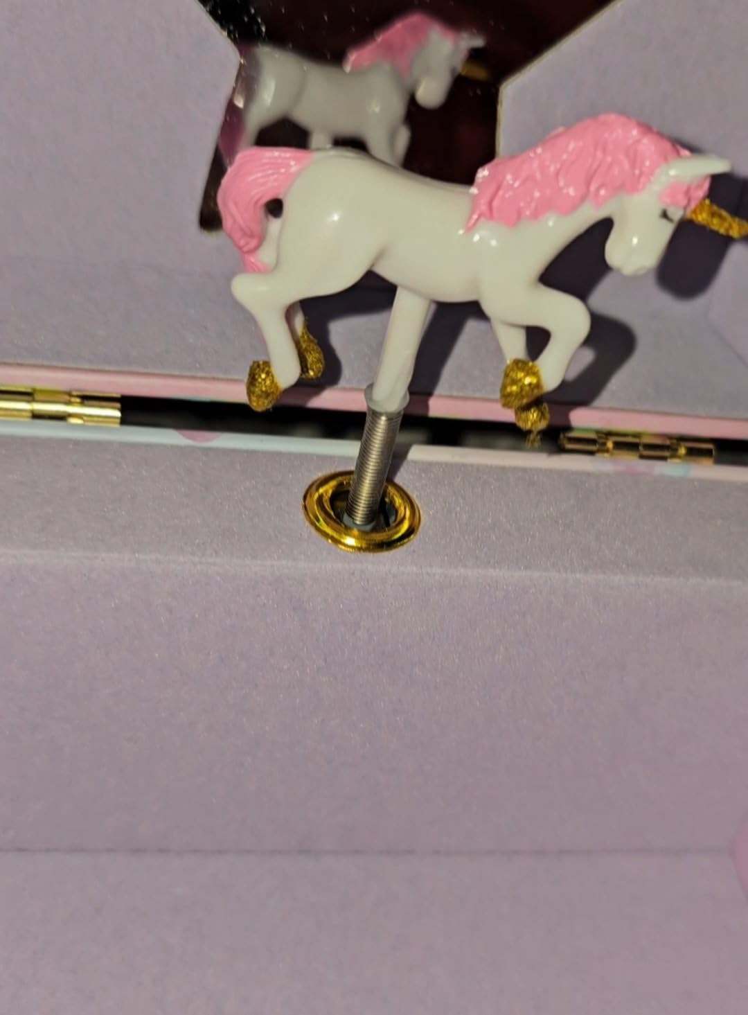 Jewelkeeper Musical Jewelry Box for Girls with Spinning Unicorn, Glitter Rainbow and Stars Design Music Box for Necklace, Earrings, and Accessories, Plays The Beautiful Dreamer Tune - Customer Photo 1