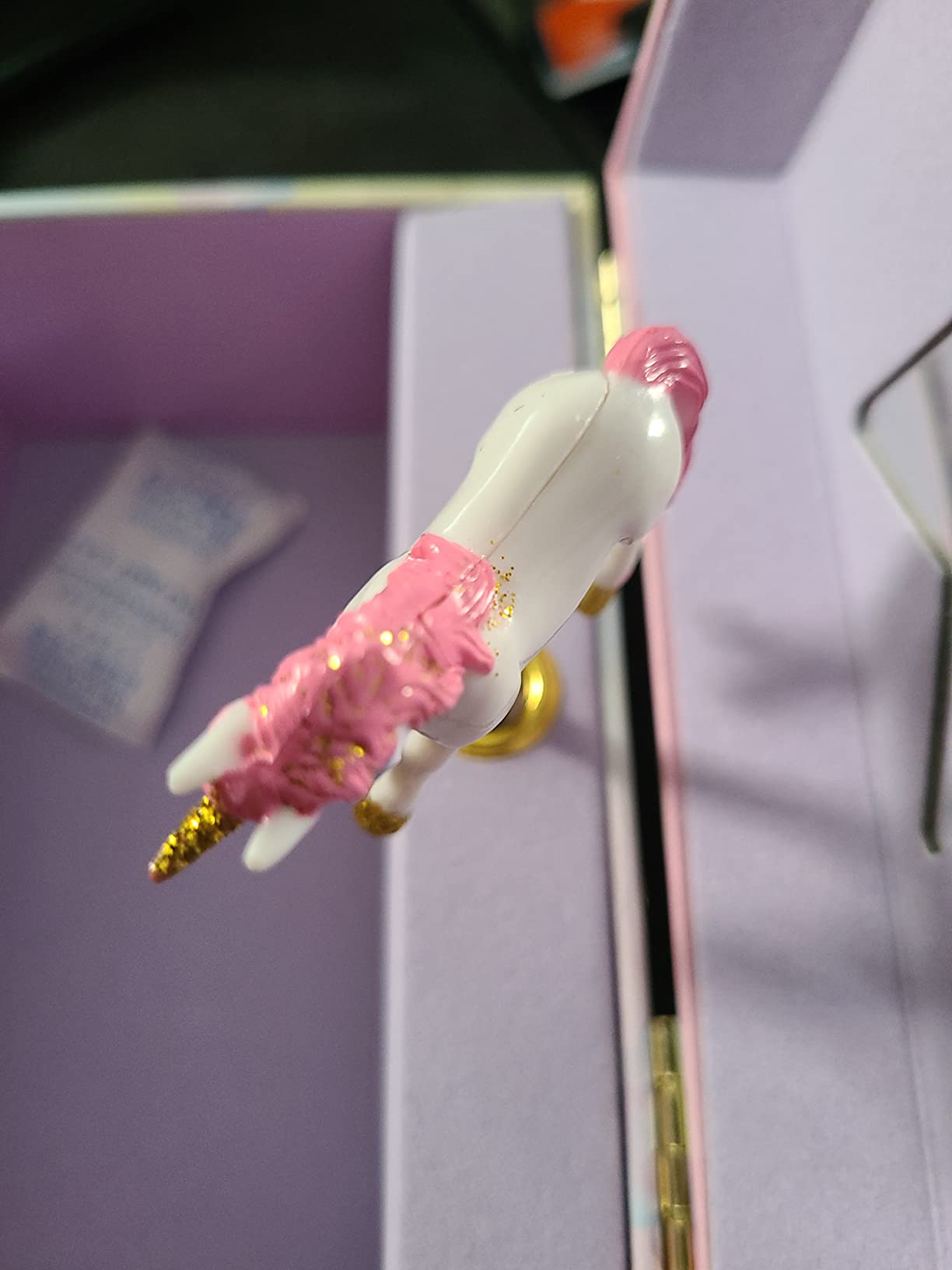 Jewelkeeper Musical Jewelry Box for Girls with Spinning Unicorn, Glitter Rainbow and Stars Design Music Box for Necklace, Earrings, and Accessories, Plays The Beautiful Dreamer Tune - Customer Photo 4