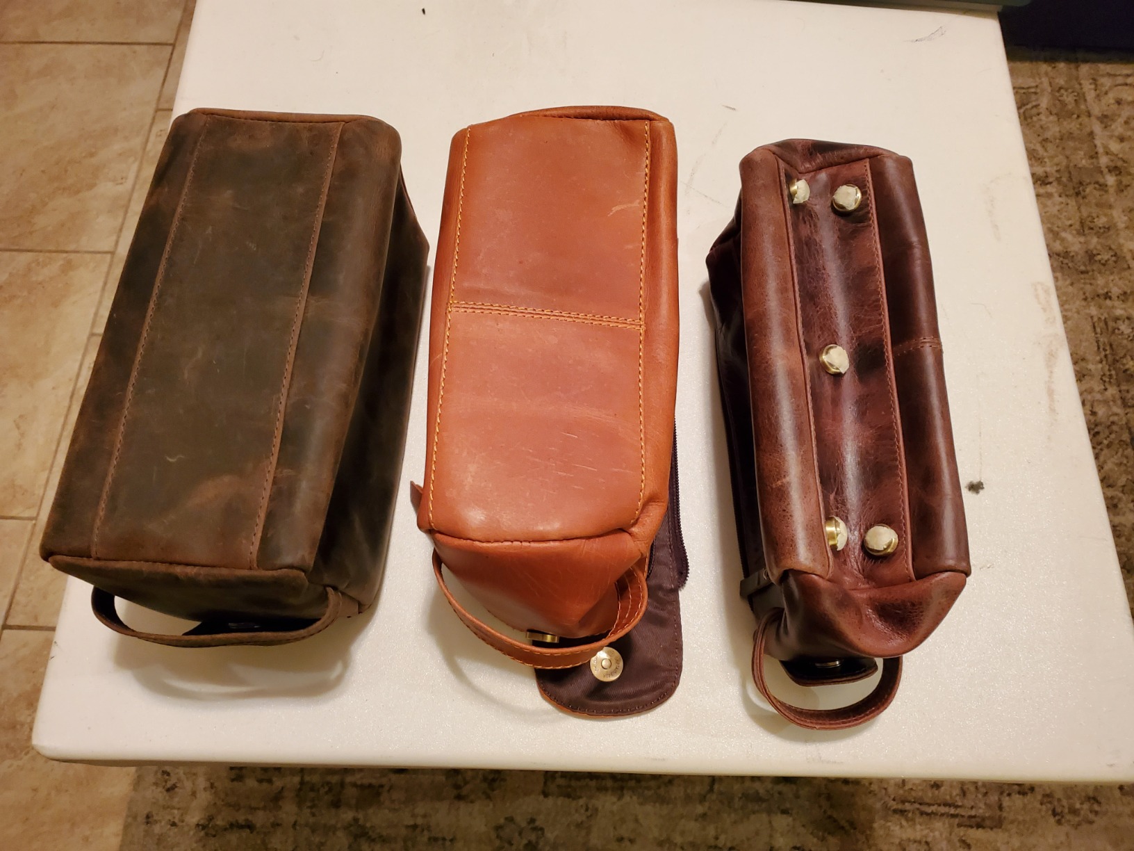 cuero Genuine Buffalo Leather Unisex Toiletry Bag Travel Leather Dopp Kit Made With High Class Buffalo Leather - Customer Photo 1