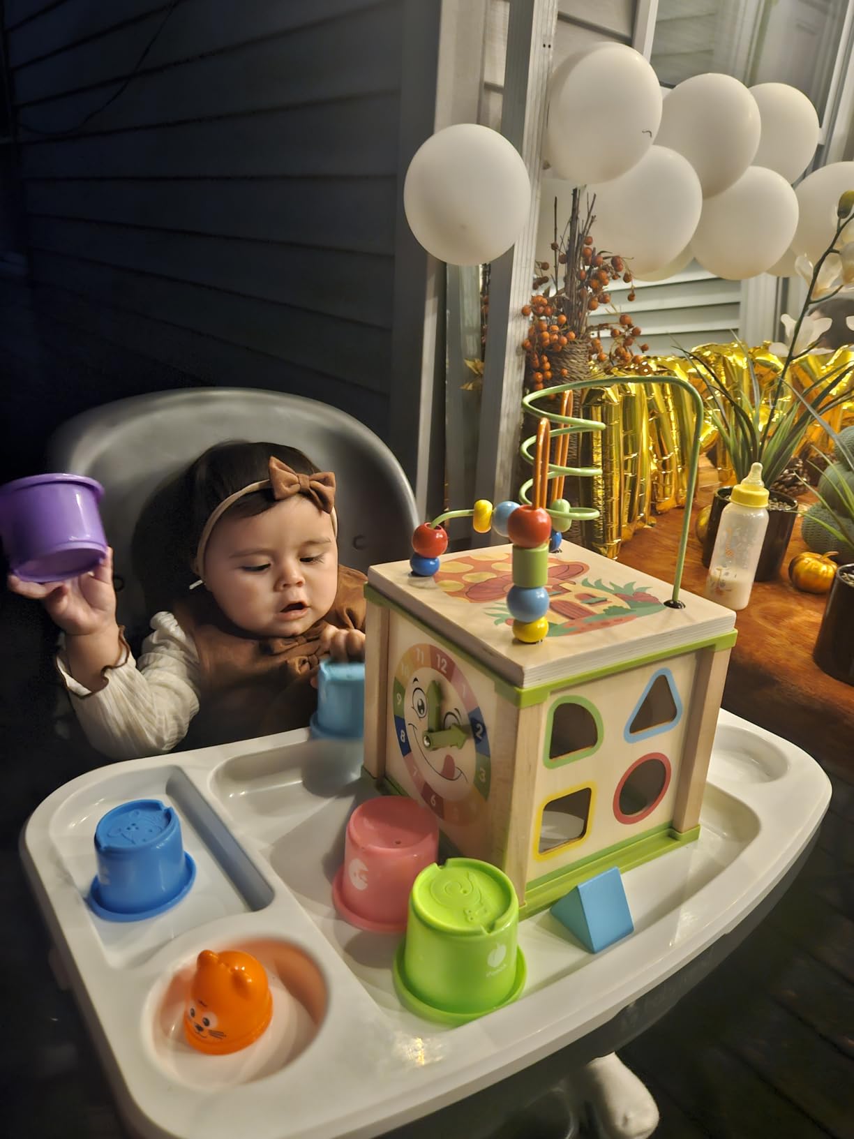 Toyventive Wooden Kids Baby Activity Cube - Girls Gift Set | 1st Birthday Gifts Toys for 1 One, 2 Year Old Girl | Developmental Toddler Educational Learning Girl Toys 12-18 Months | Bead Maze - Customer Photo 1