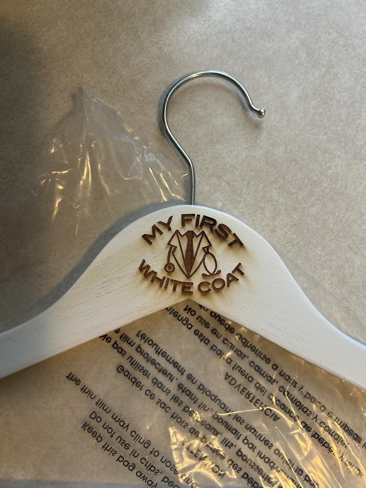 Medical Student Graduation Gifts My First White Coat Ceremony Doctor's Coat and Stethoscope Wood Hanger - Graduation Gifts for Her or Him College and Med School - Customer Photo 1