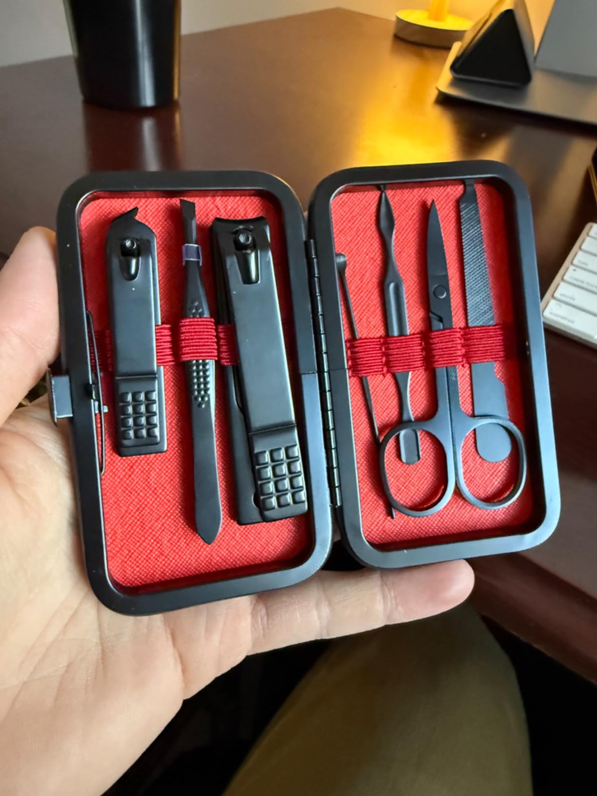 Manicure set Men Personal Care Tools Accessories Finger and Toe Nail Clippers Kit Professional Manicure Pedicure Kit With Travel Case Nail Grooming Kit Present for Men Women Stocking Stuffers - Customer Photo 1