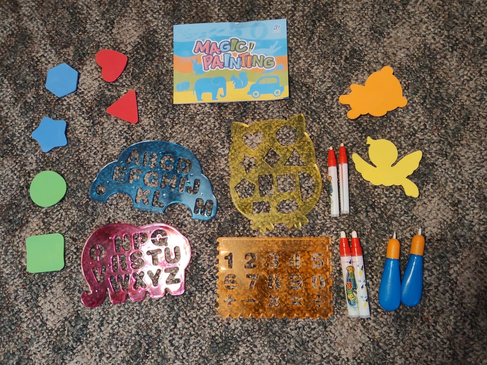 Water Doodle Mat - Kids Painting Writing Color Doodle Drawing Mat Toy Bring Magic Pens Educational Toys for Age 2 3 4 5 6 7 Year Old Girls Boys Age Toddler Gift - Customer Photo 2