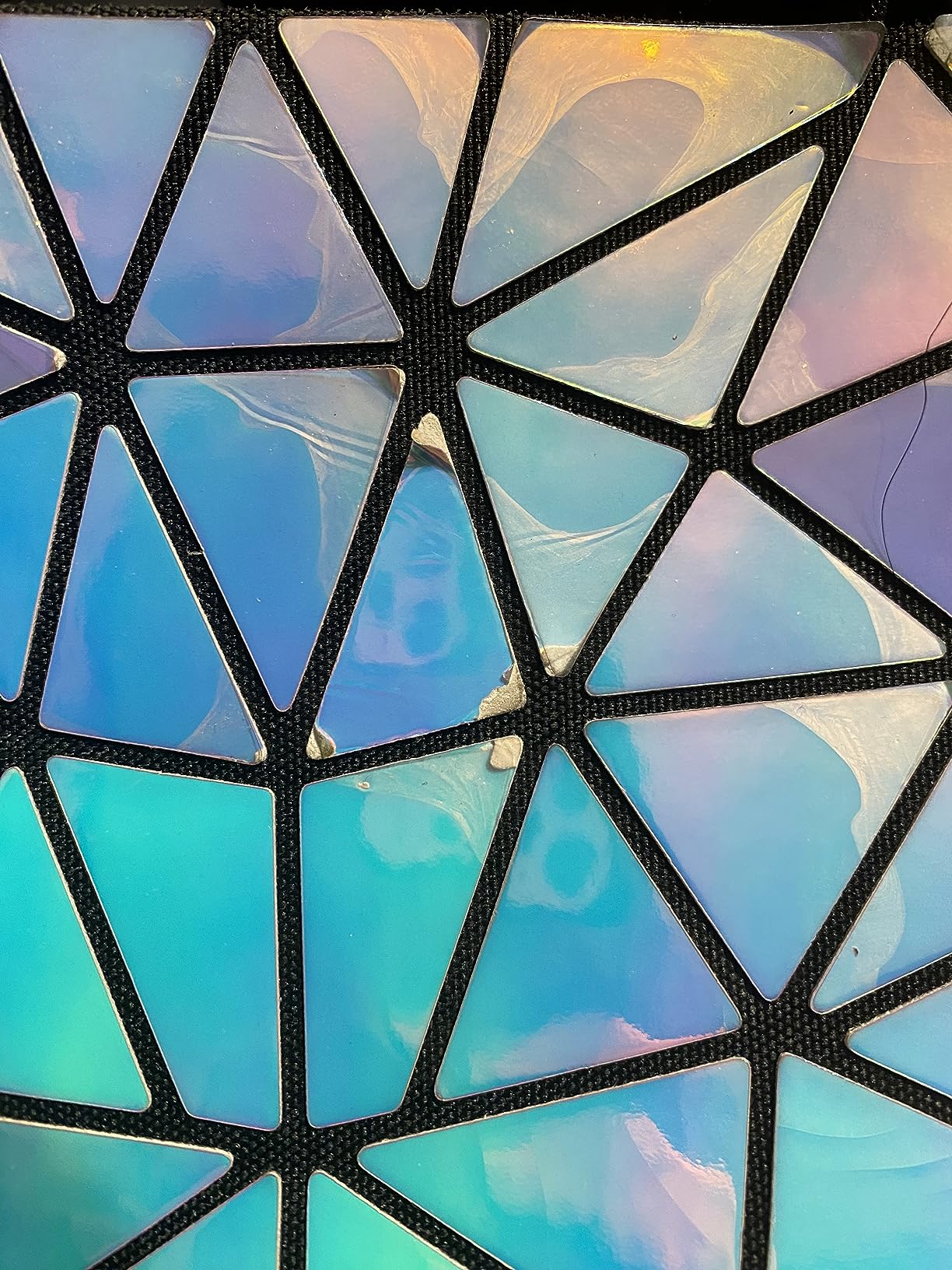 Goclothod Fashion Holographic Laser Shoulder Bag Geometric Envelope Clutch Chain Crossbody Purse - Customer Photo 3