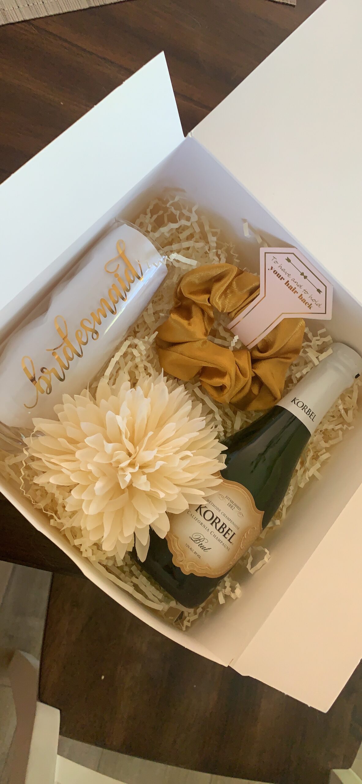 Lillian Rose Gold Maid of Honor Stemless Champagne Glass, 5.75