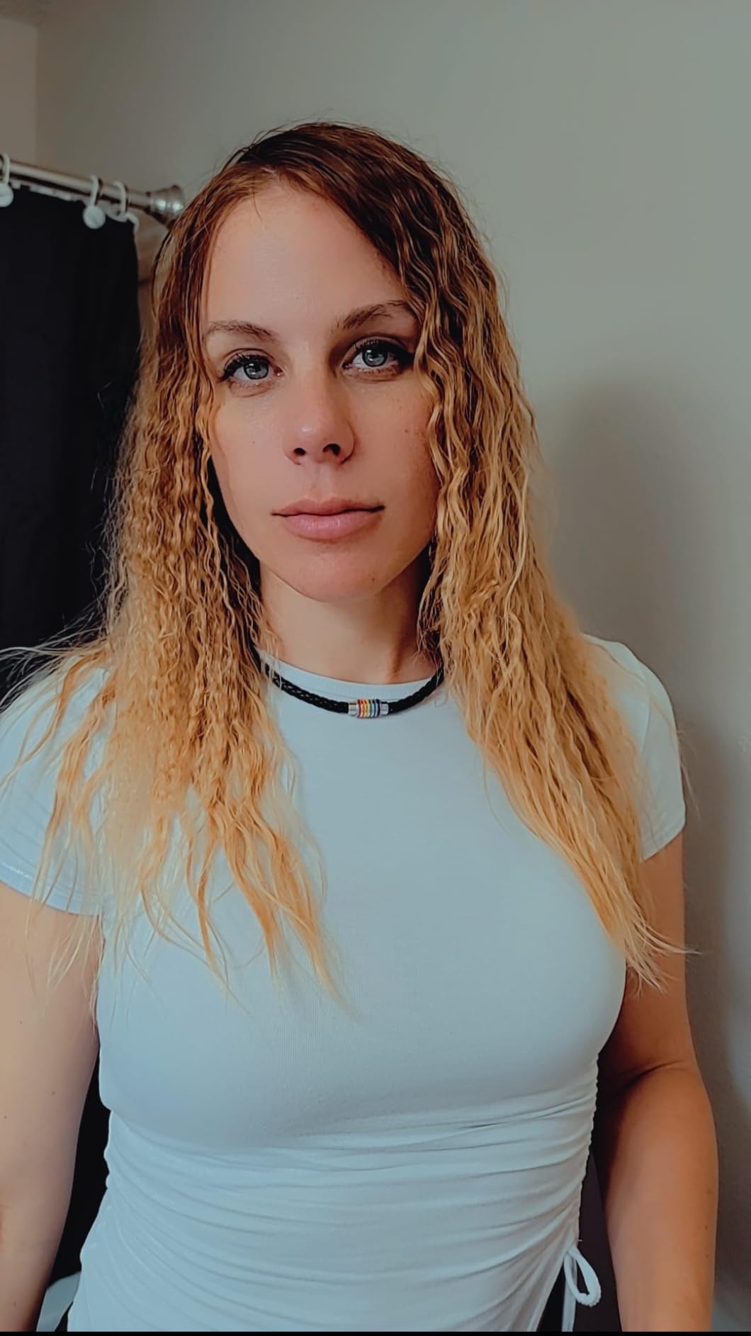 PHOGARY Gay Pride Bracelet LGBT Rainbow (2 Packs), Couple Black Leather Bracelet Men's Women's Bangle with Rainbow Striped Stainless steel Magnetic Clasp 22cm - Customer Photo 1