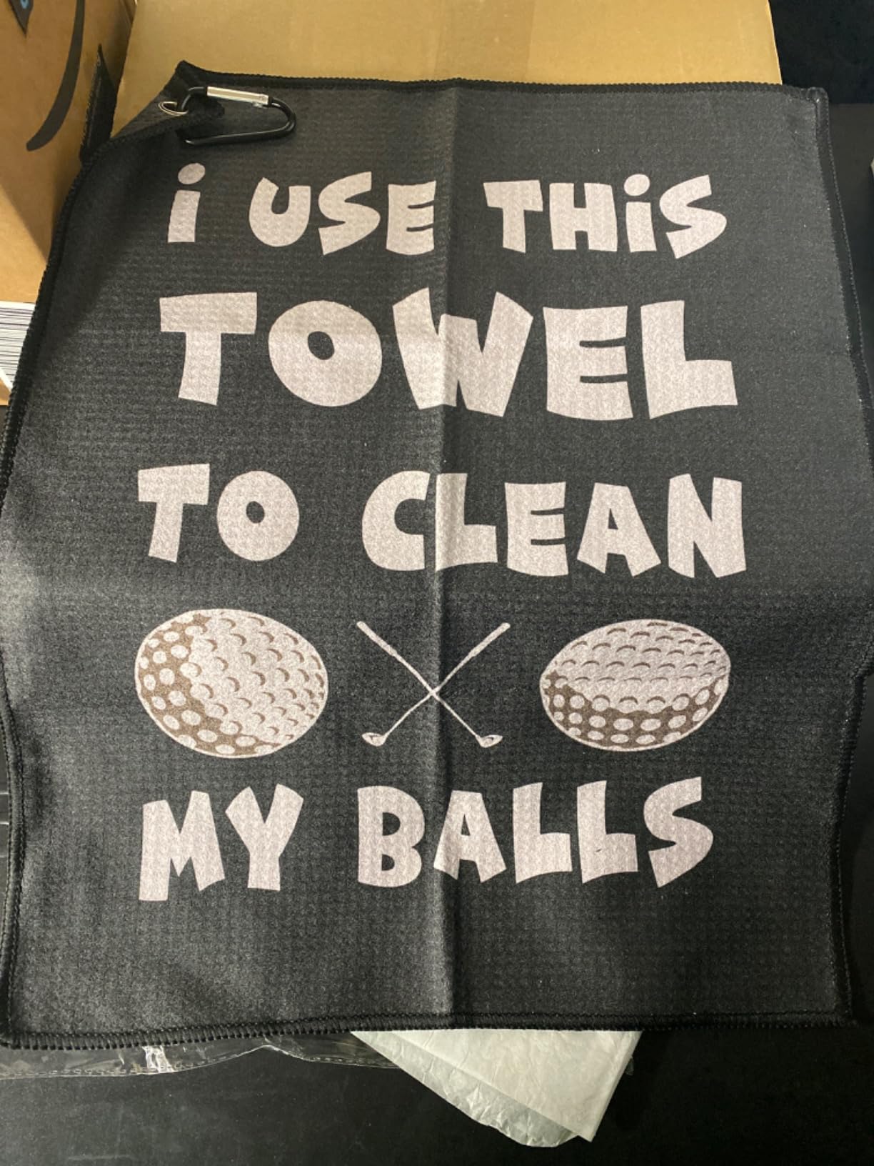 SHANKITGOLF Golf Towel for Golf Bag Microfiber with Clip, Funny Cleaning Cloth for Balls & Clubs, Premium Accessories - Customer Photo 1