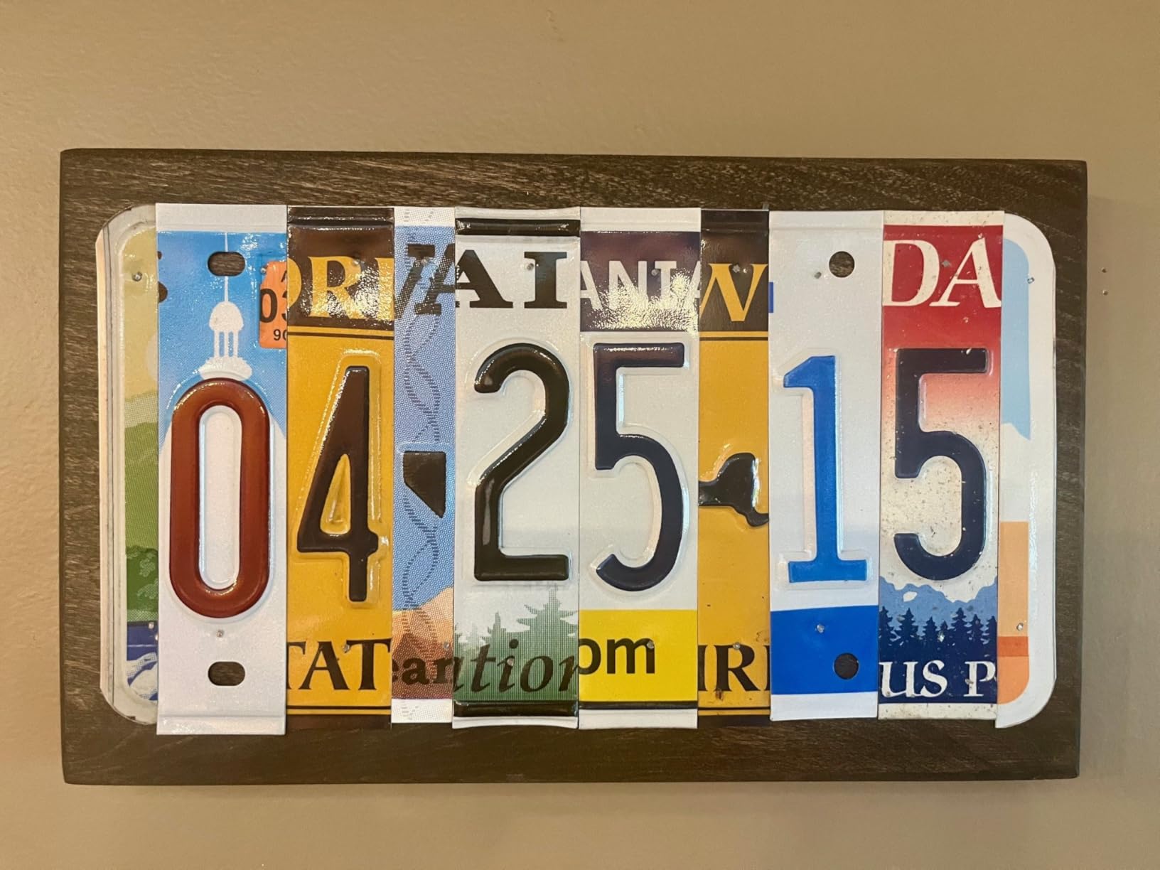 Custom Wedding, Anniversary, and Birthday License Plate Date Signs. Real cut license plates, not pictures of license plates - Customer Photo 1