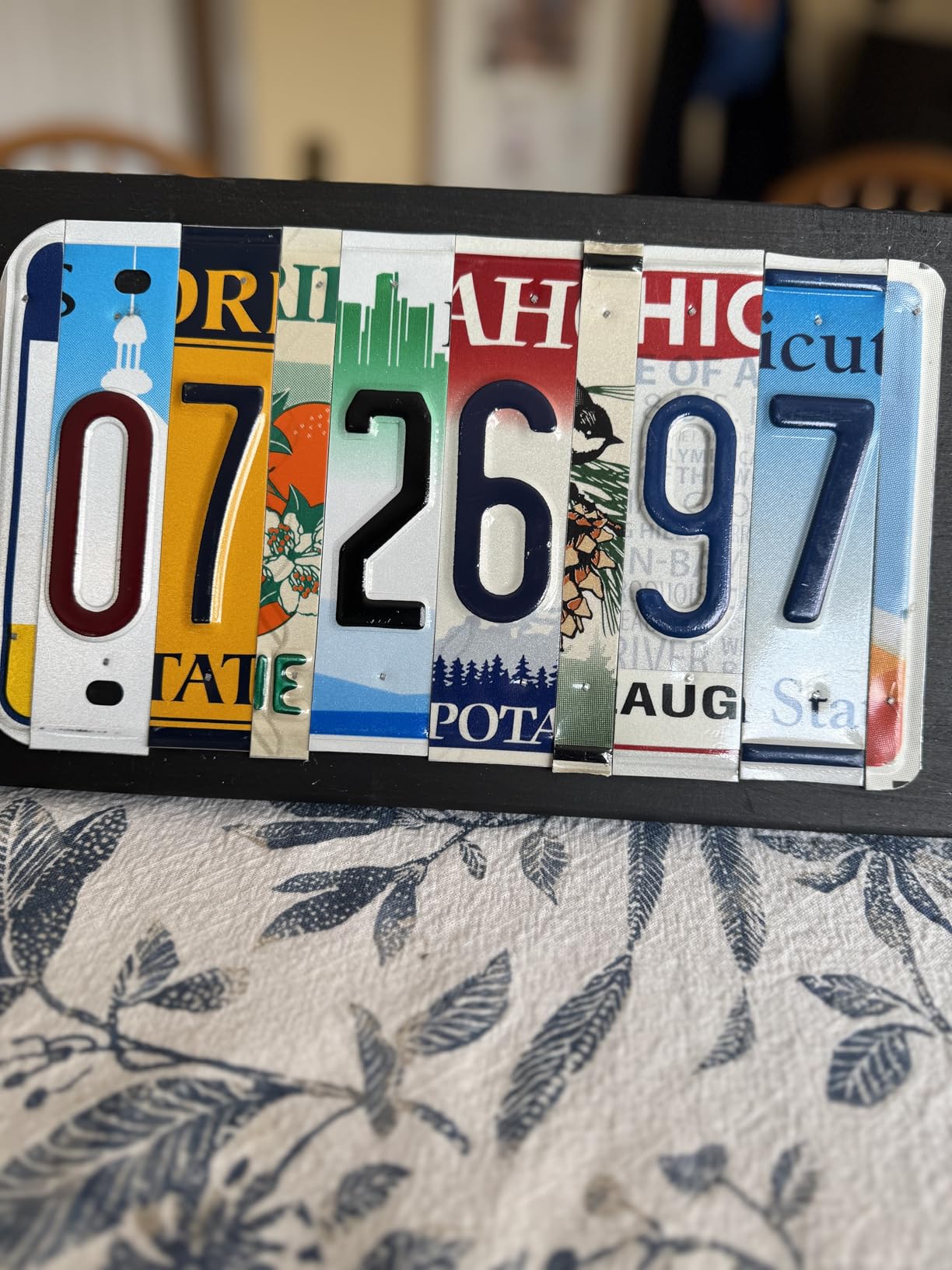 Custom Wedding, Anniversary, and Birthday License Plate Date Signs. Real cut license plates, not pictures of license plates - Customer Photo 2