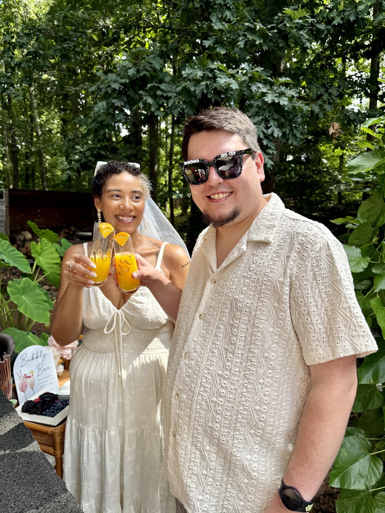 Juvale Set of 2 Mr and Mrs Champagne Toasting Flutes for Bride and Groom, His and Hers Wedding Day Glasses for Newlyweds, Engagement, Wedding and Bridal Shower Gifts (Rose Gold, 10oz) Customer Review Juvale Set of 2 Mr and Mrs Champagne Toasting Flutes for Bride and Groom, His and Hers Wedding Day Glasses for Newlyweds, Engagement, Wedding and Bridal Shower Gifts (Rose Gold, 10oz) - Customer Photo 1