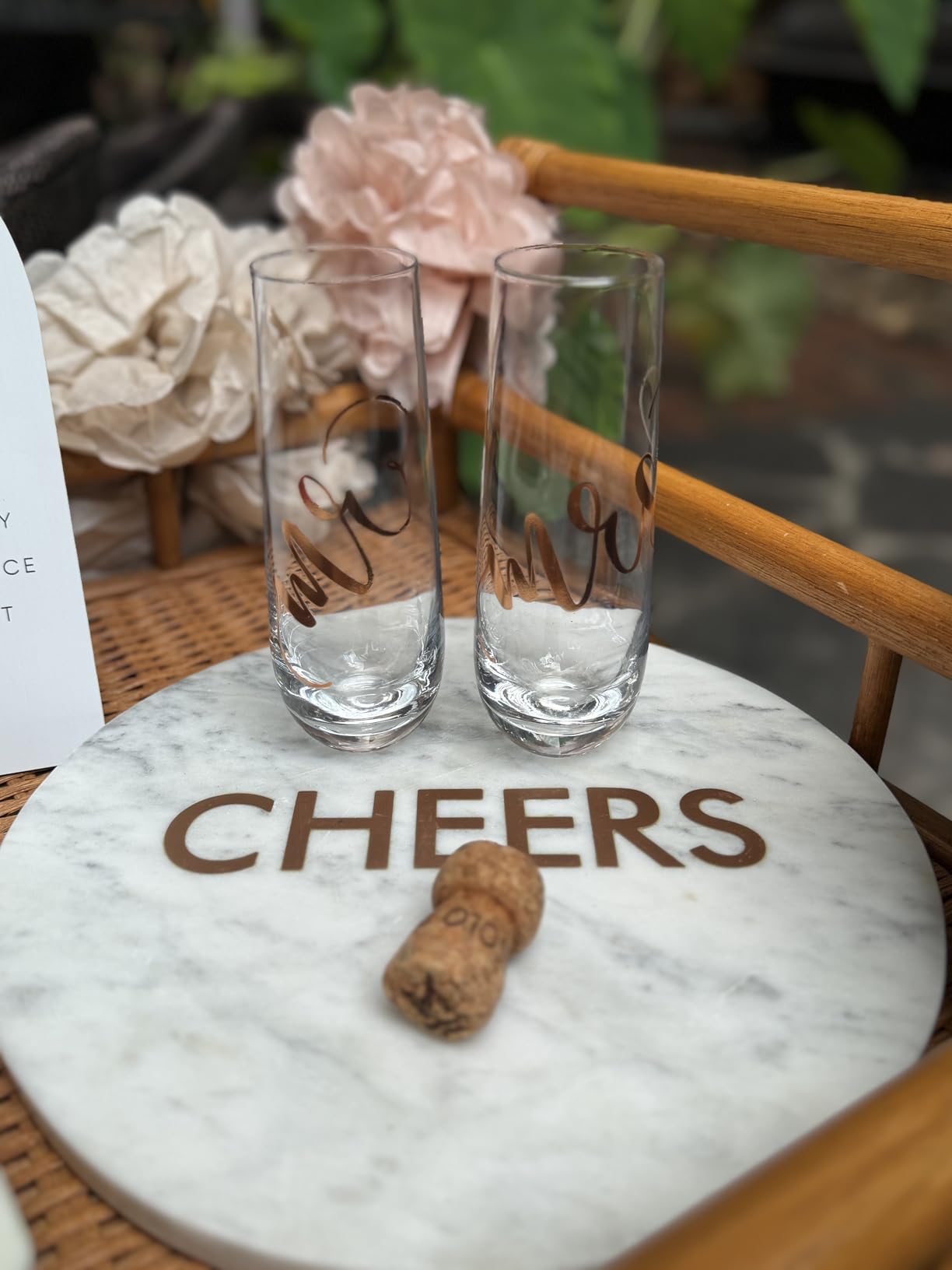 Juvale Set of 2 Mr and Mrs Champagne Toasting Flutes for Bride and Groom, His and Hers Wedding Day Glasses for Newlyweds, Engagement, Wedding and Bridal Shower Gifts (Rose Gold, 10oz) Customer Review Juvale Set of 2 Mr and Mrs Champagne Toasting Flutes for Bride and Groom, His and Hers Wedding Day Glasses for Newlyweds, Engagement, Wedding and Bridal Shower Gifts (Rose Gold, 10oz) - Customer Photo 2