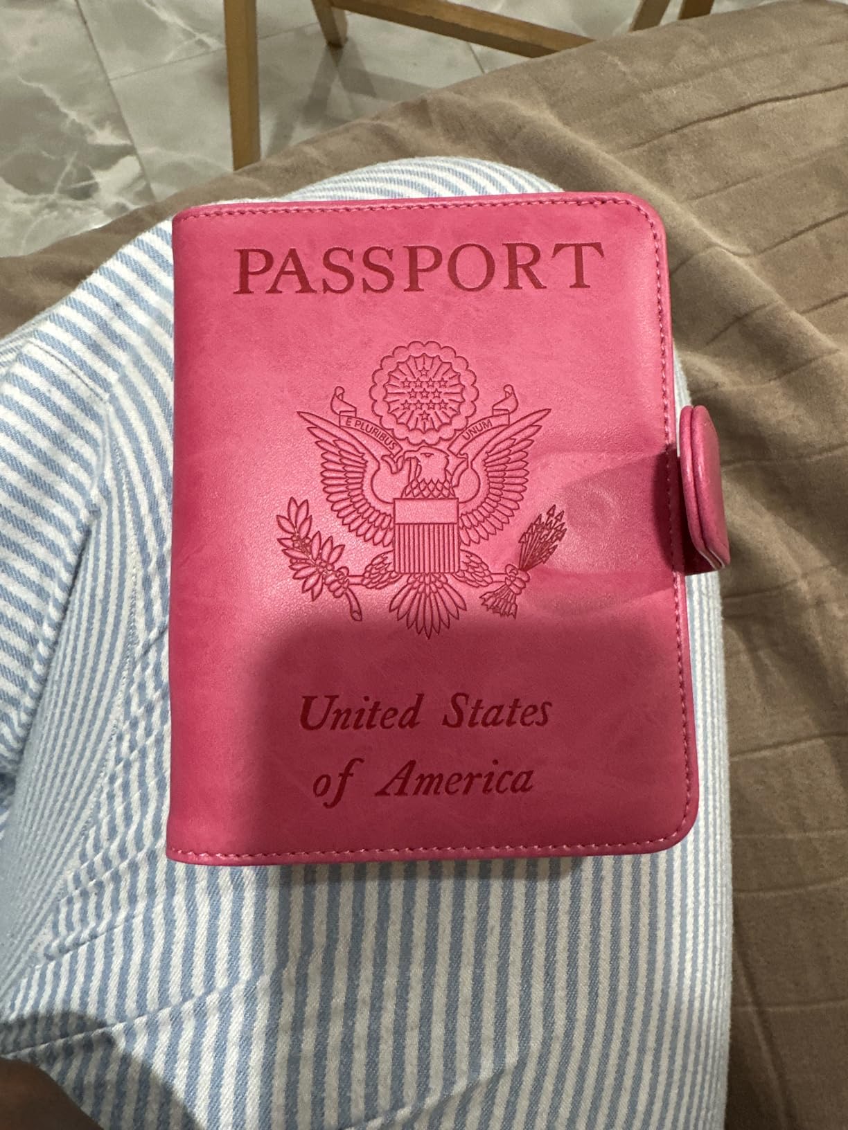 Passport Holder Cover Wallet RFID Blocking Leather Card Case Travel Accessories for Women Men (Pink) - Customer Photo 1