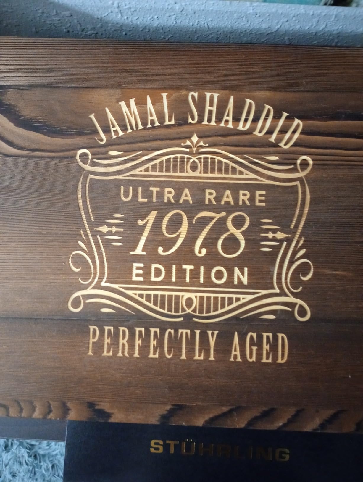 Personalized Whiskey Decanter Set with Wood Gift Box - Custom Bourbon and Scotch Gift Boxed Set - Customer Photo 1