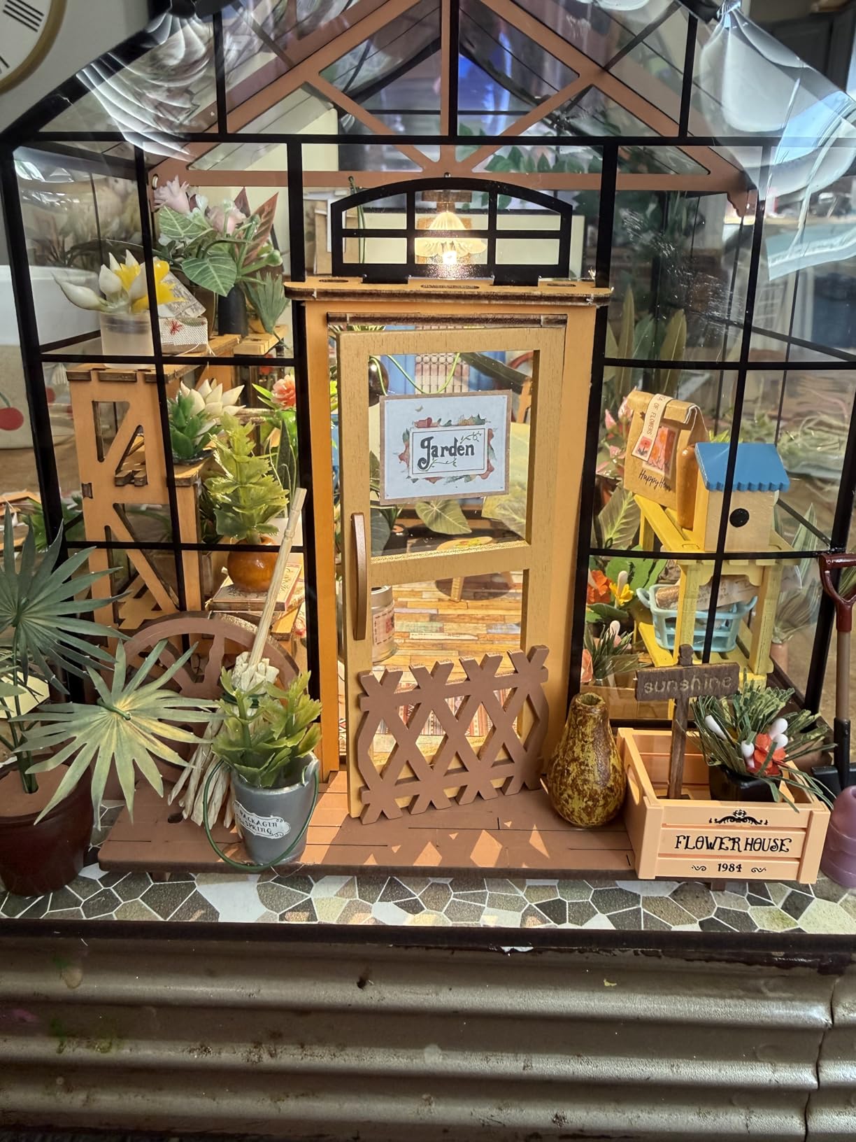 Rolife DIY Miniature Greenhouse Kit, Tiny/Mini House Making Kit with Furniture for Adults, Furniture, Halloween/Christmas Decorations, Gifts for Family and Friends (Cathy's Greenhouse) - Customer Photo 1