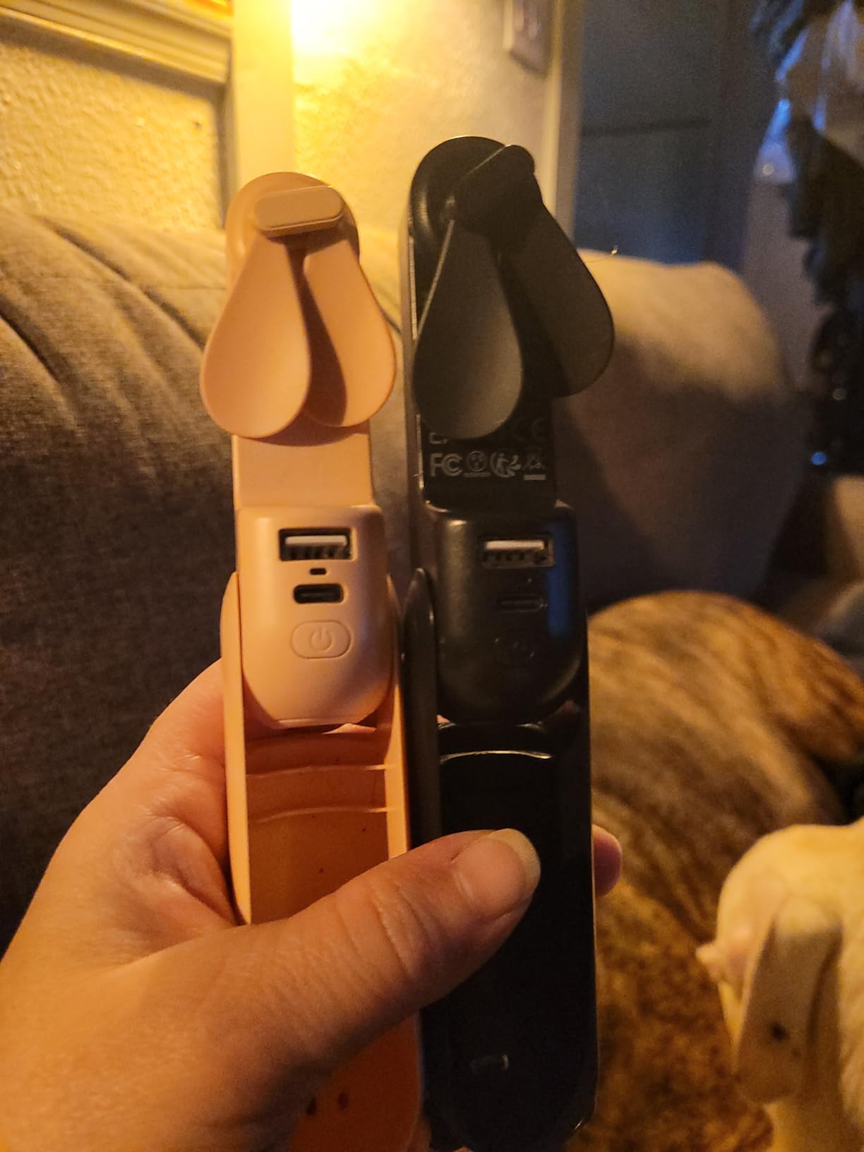 JISULIFE Handheld Mini Fan, 3 IN 1 USB Rechargeable Portable Fan [12-19 Working Hours] with Power Bank, Flashlight, Pocket Design for Travel/Summer/Concerts/Lash, Gifts for Women (Pink) - Customer Photo 1