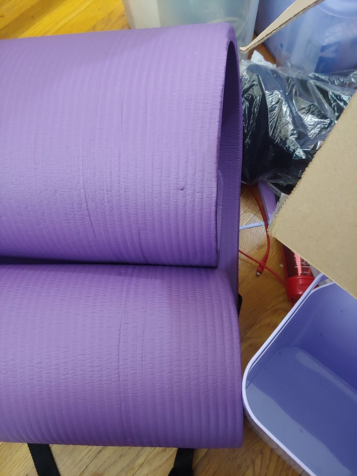 BalanceFrom GoCloud 71x24 Inches Extra Thick Yoga Mat 1-Inch High-Density Foam – Roll-Up Exercise Pad with Double-Sided Non-Slip Surface and Carrying Strap for Pilates and Home Workouts - Customer Photo 2