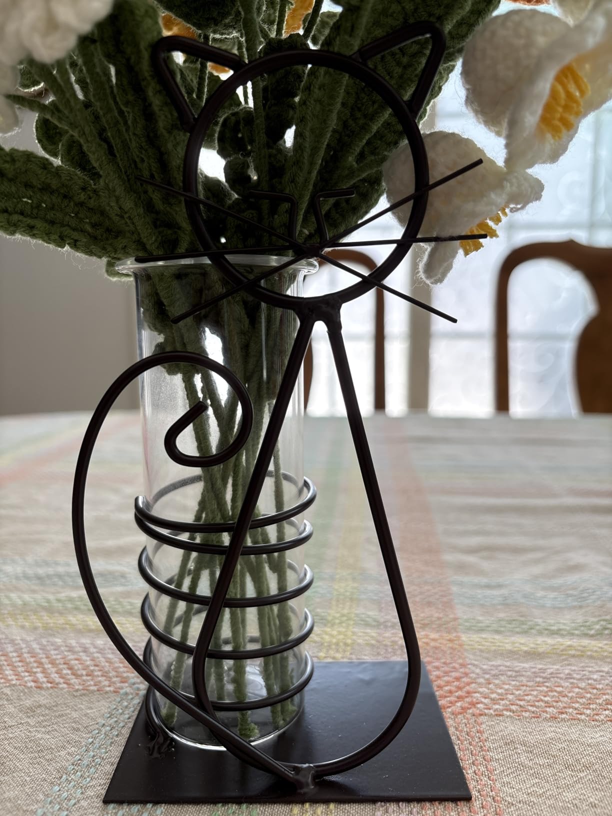 Marbrasse Desktop Glass Planter Vase Holder, Modern Creative Cat Plant Terrarium Metal Stand for Hydroponics Plants Home Garden Wedding Decoration Outdoor Planter Ideas (Style 2) - Customer Photo 2