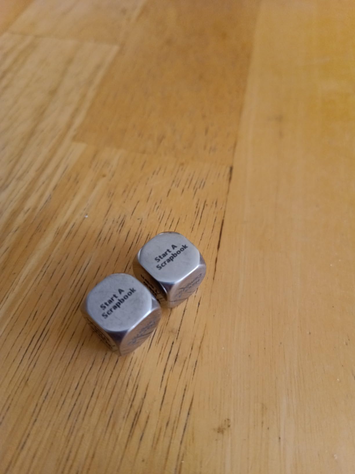 TIN Date Night Dice 10th Anniversary 100% Pure Tin - Create a Unique 10th Anniversary Date Night - Customer Photo 1