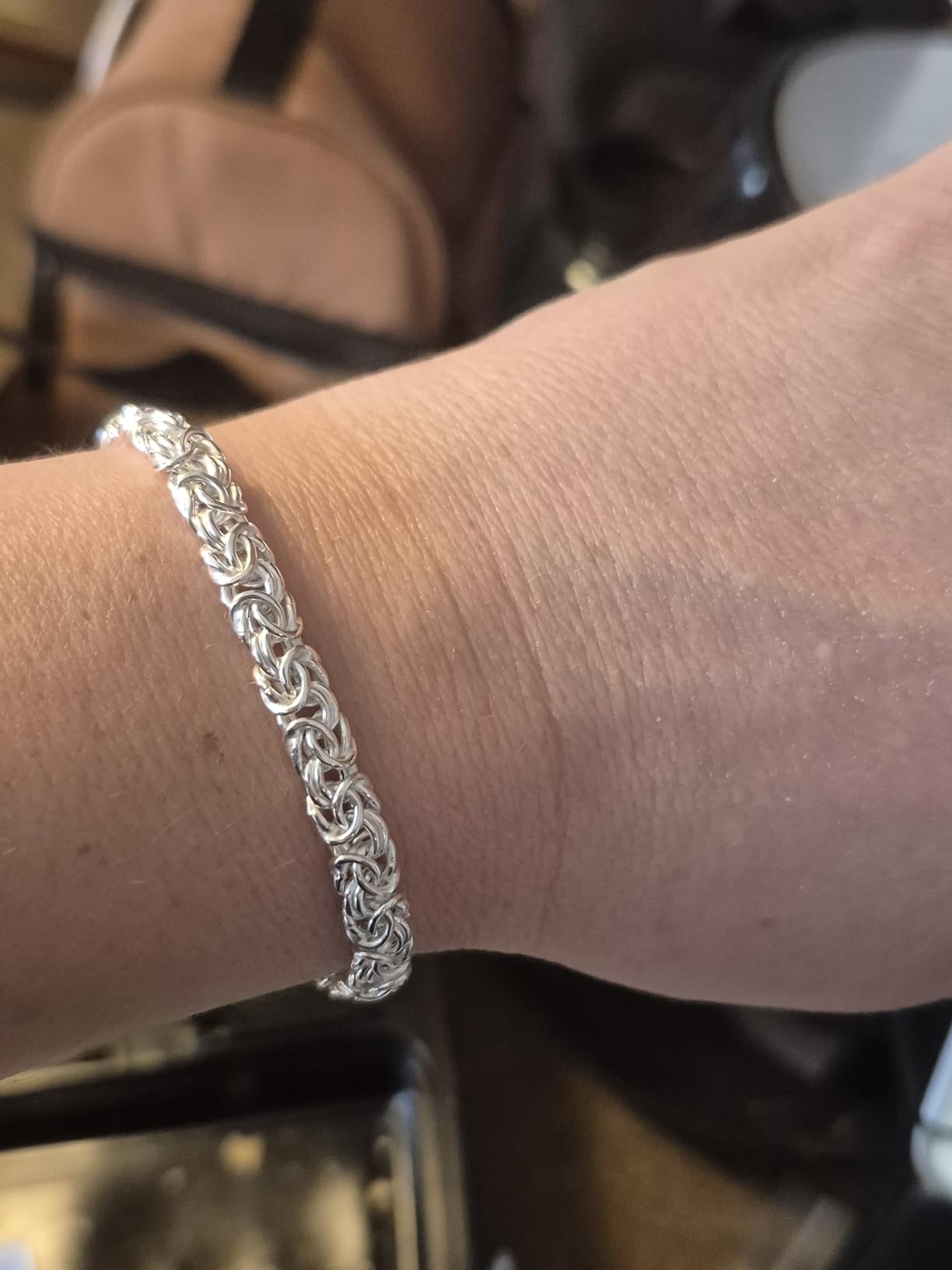 Miabella Italian 925 Sterling Silver Byzantine Bracelet for Women, Handmade in Italy - Customer Photo 2