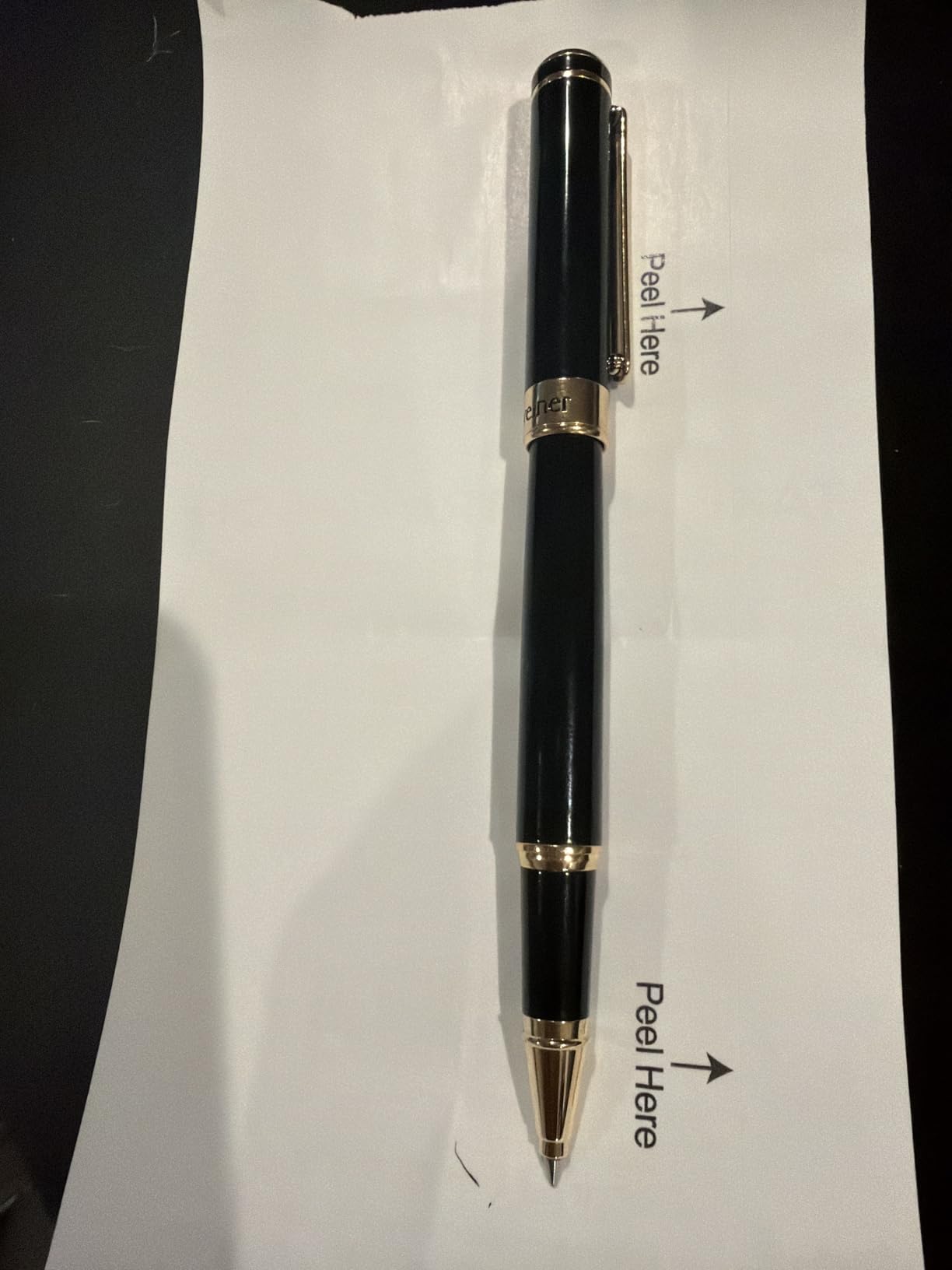 Scriveiner Black Lacquer Rollerball Pen - Stunning Luxury Pen, Real Gold Plating, Schmidt Ink Refill, Best Roller Ball Gift Set for Men & Women, Professional, Executive Office, Nice Pens - Customer Photo 1