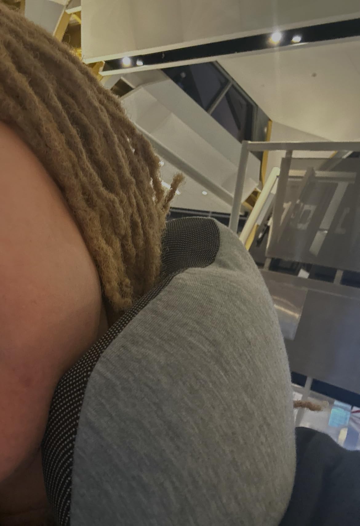 napfun Neck Pillow for Traveling, Upgraded Travel Neck Pillow for Airplane 100% Pure Memory Foam Travel Pillow for Flight Headrest Sleep, Portable Plane Accessories, Light Grey - Customer Photo 2