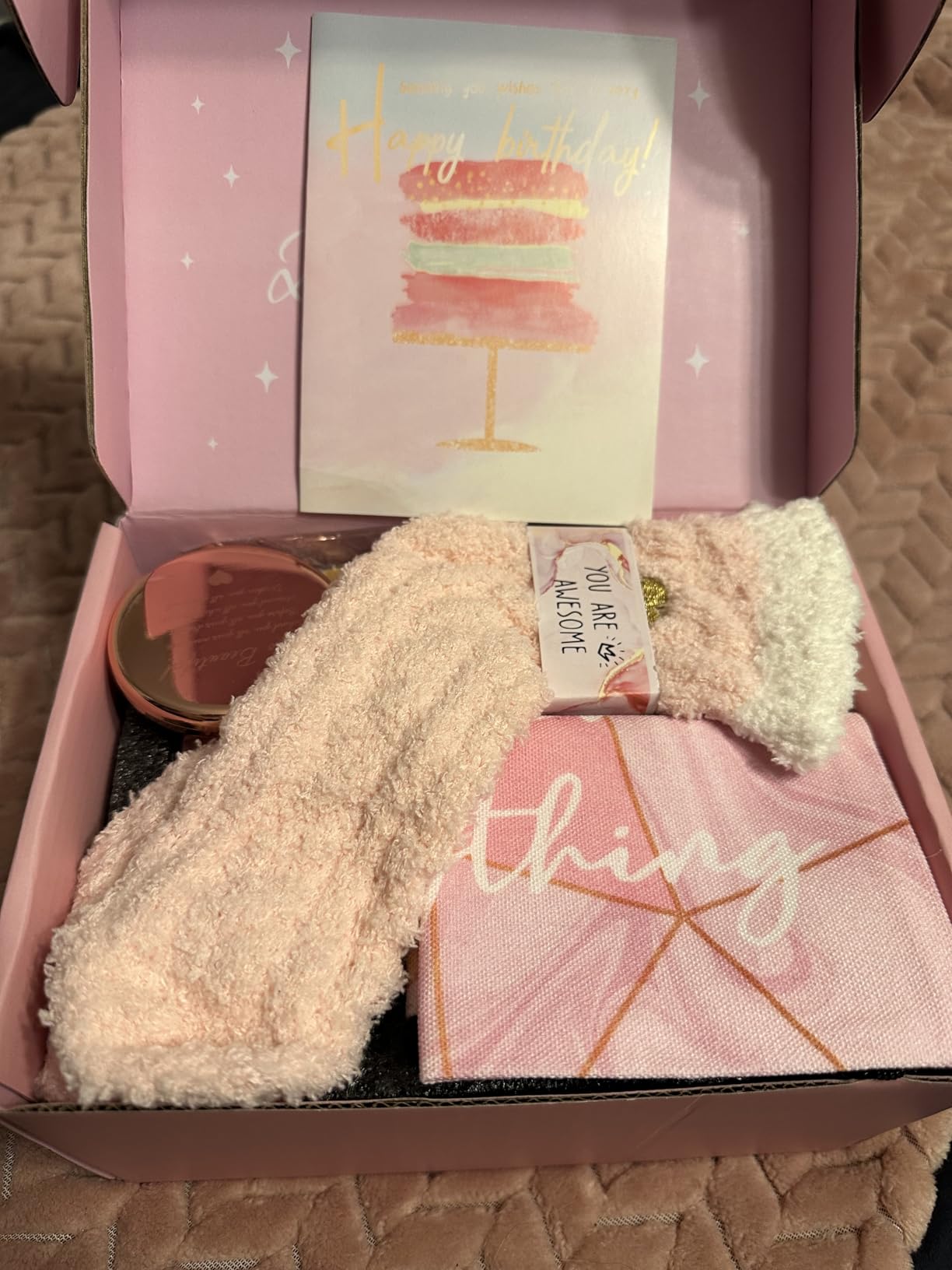 Jumway Not A Day Over Fabulous Mug Gifts Set- Birthday Gifts for Women - Funny Birthday Gift Ideas for Her,Friends, Coworkers, Her, Wife, Mom, Daughter, Sister, Aunt Ceramic Marble Mug 14 Oz - Customer Photo 1