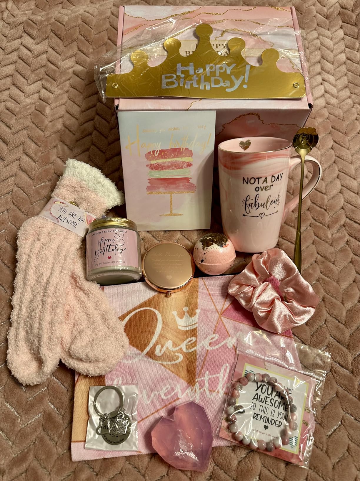 Jumway Not A Day Over Fabulous Mug Gifts Set- Birthday Gifts for Women - Funny Birthday Gift Ideas for Her,Friends, Coworkers, Her, Wife, Mom, Daughter, Sister, Aunt Ceramic Marble Mug 14 Oz - Customer Photo 2