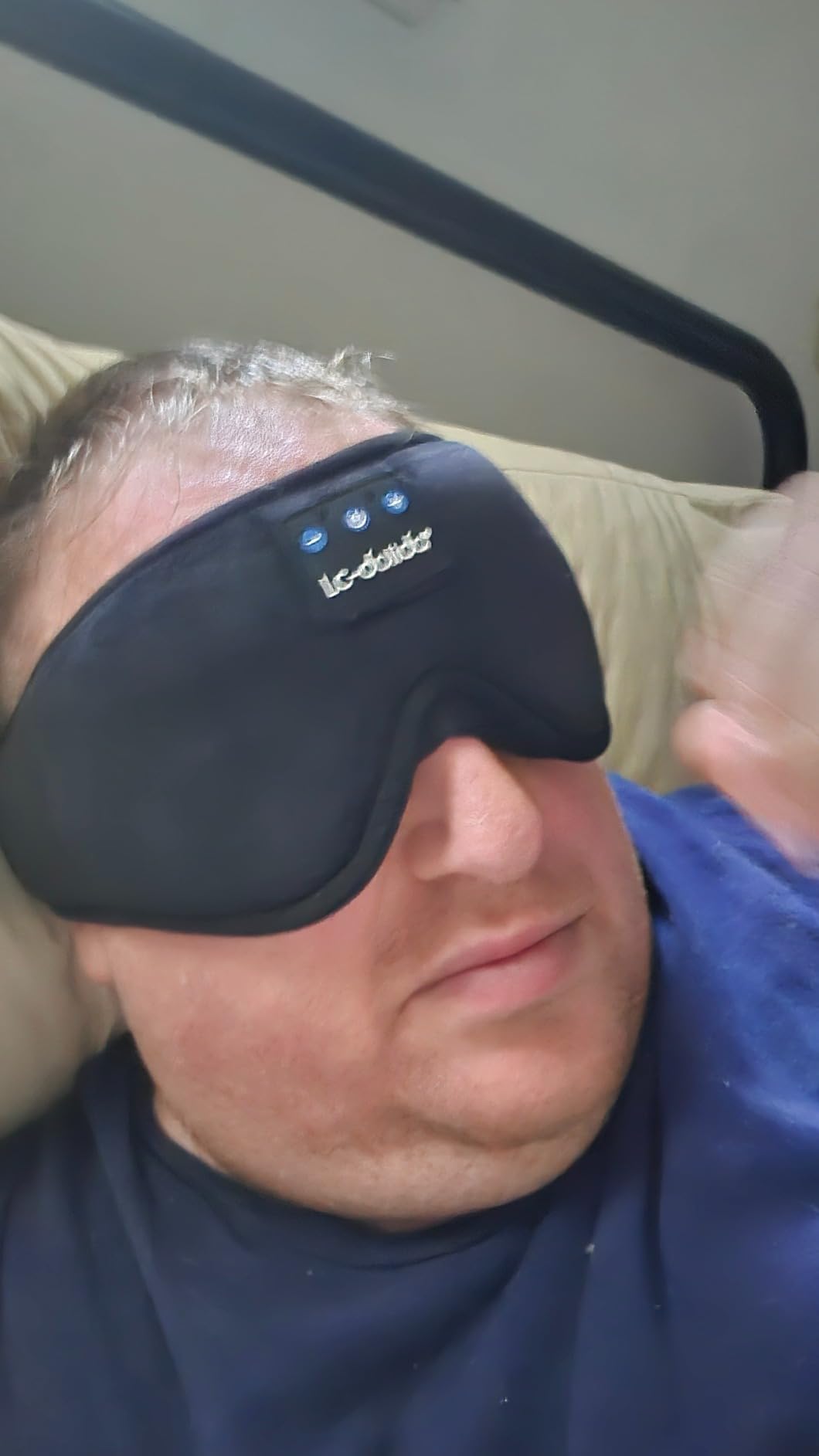 LC-dolida Sleep Headphones, 3D Sleep Mask Bluetooth Wireless Music Eye Mask, Sleeping Headphones for Side Sleepers Sleep Mask with Bluetooth Headphones Ultra-Thin Stereo Speakers Perfect for Sleeping - Customer Photo 2