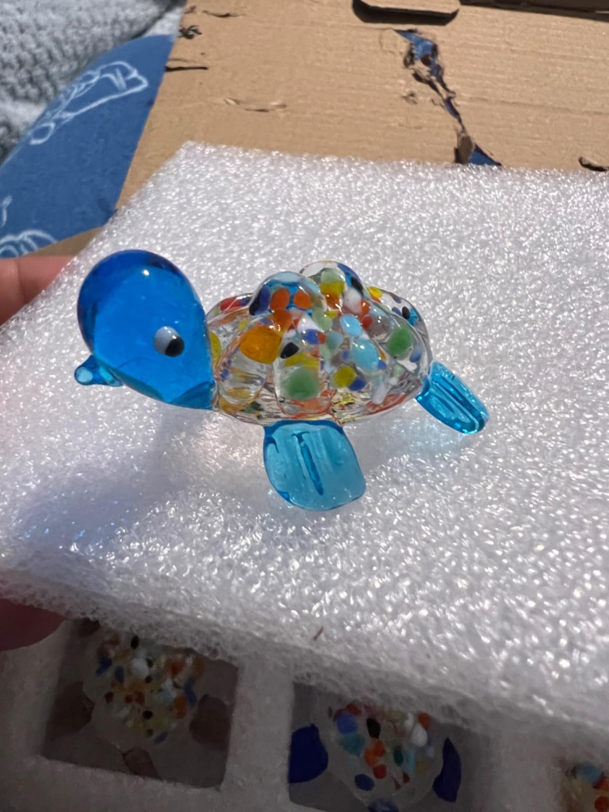 H&D HYALINE & DORA Handmade Mini Sea Turtle Art Glass Blown Sea Animal Figurine,Set of 6 - Customer Photo 2