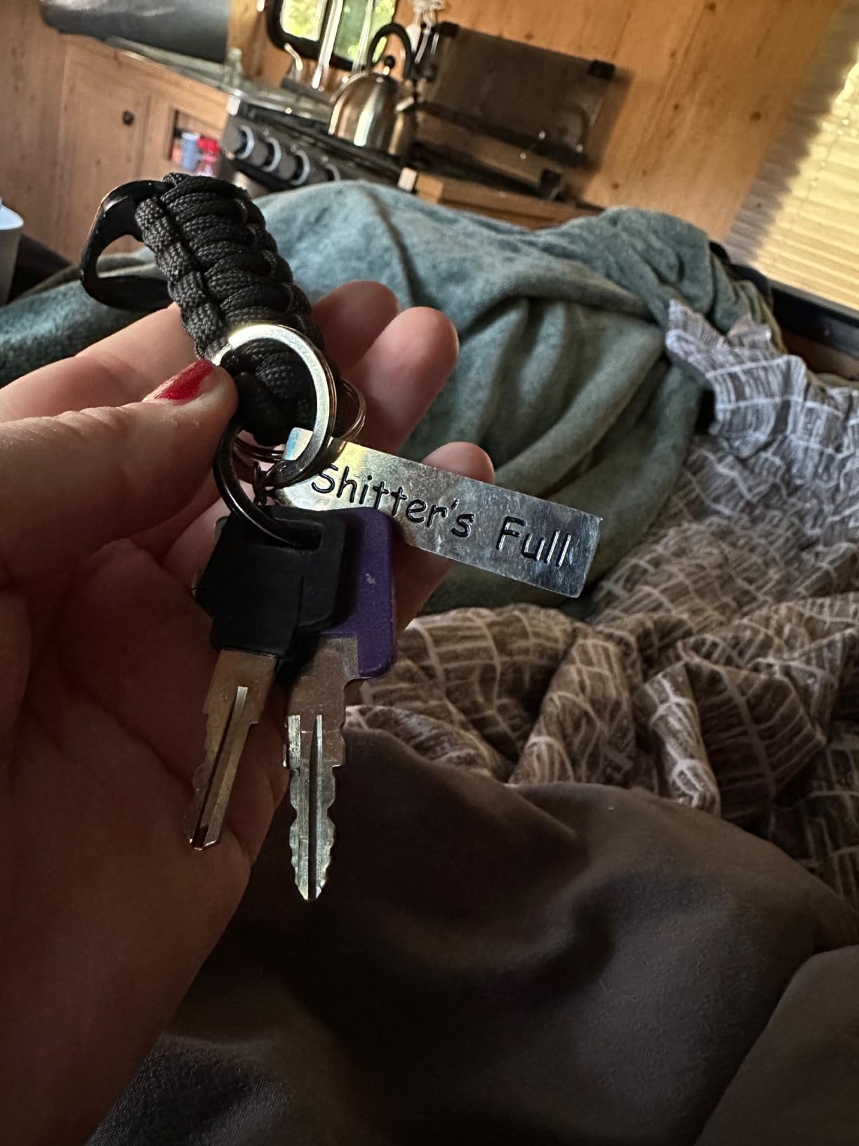 Funny Camping Keychain Gifts For Caravanners Rv Travelers Accessories Shitter's Full Camper Trailer Key Chain RV Camping Accessories Hilarious Key Ring For Camping Lover Men Vacation Jewelry - Customer Photo 1